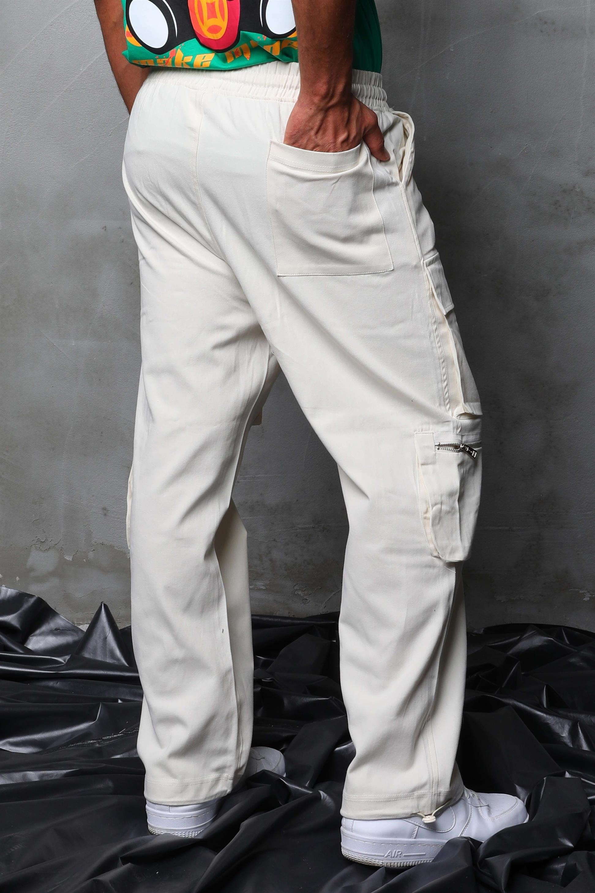 R-4331 Cep Fermuar Detaylı Bel Lastikli Gabardin Pantolon