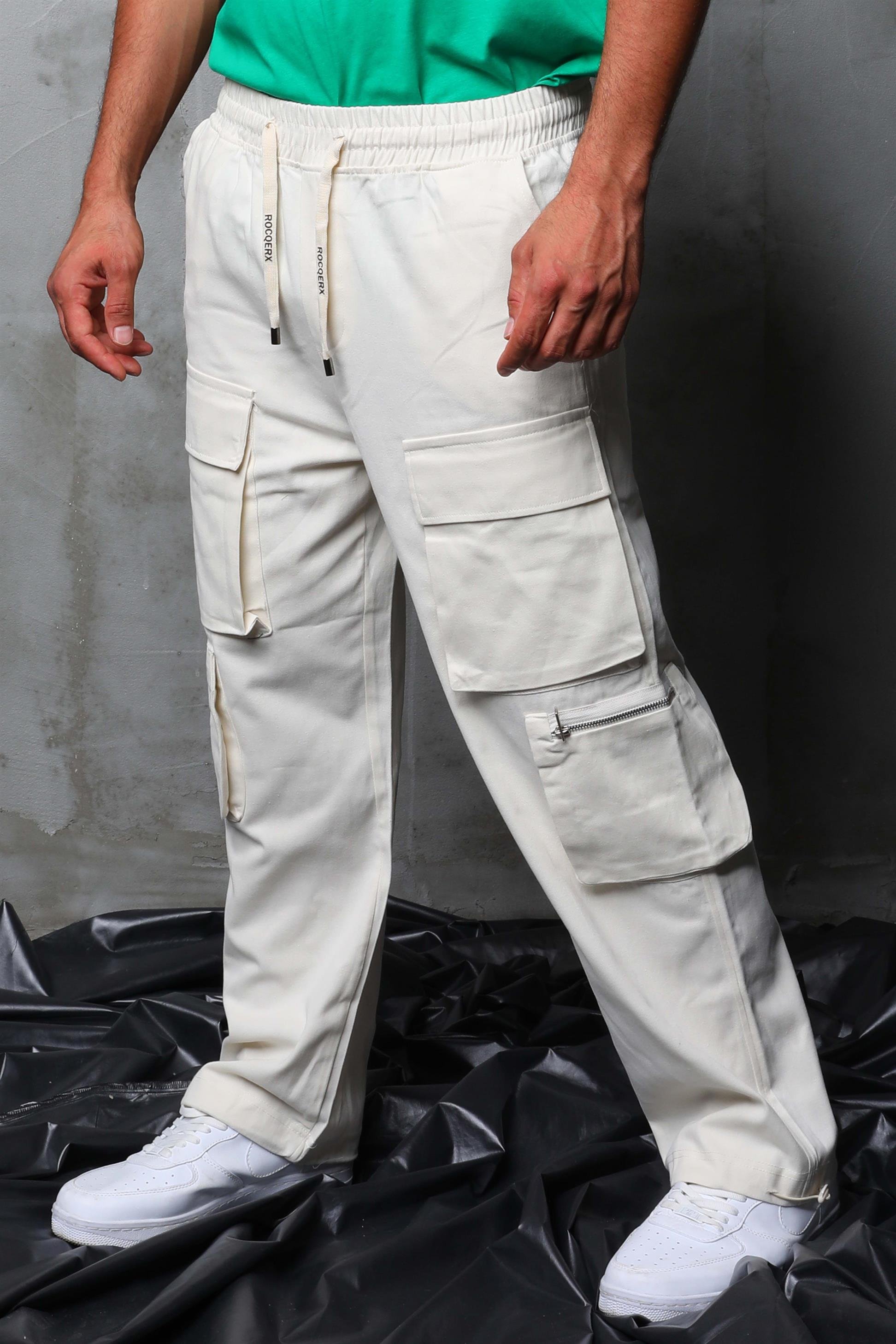 R-4331 Cep Fermuar Detaylı Bel Lastikli Gabardin Pantolon