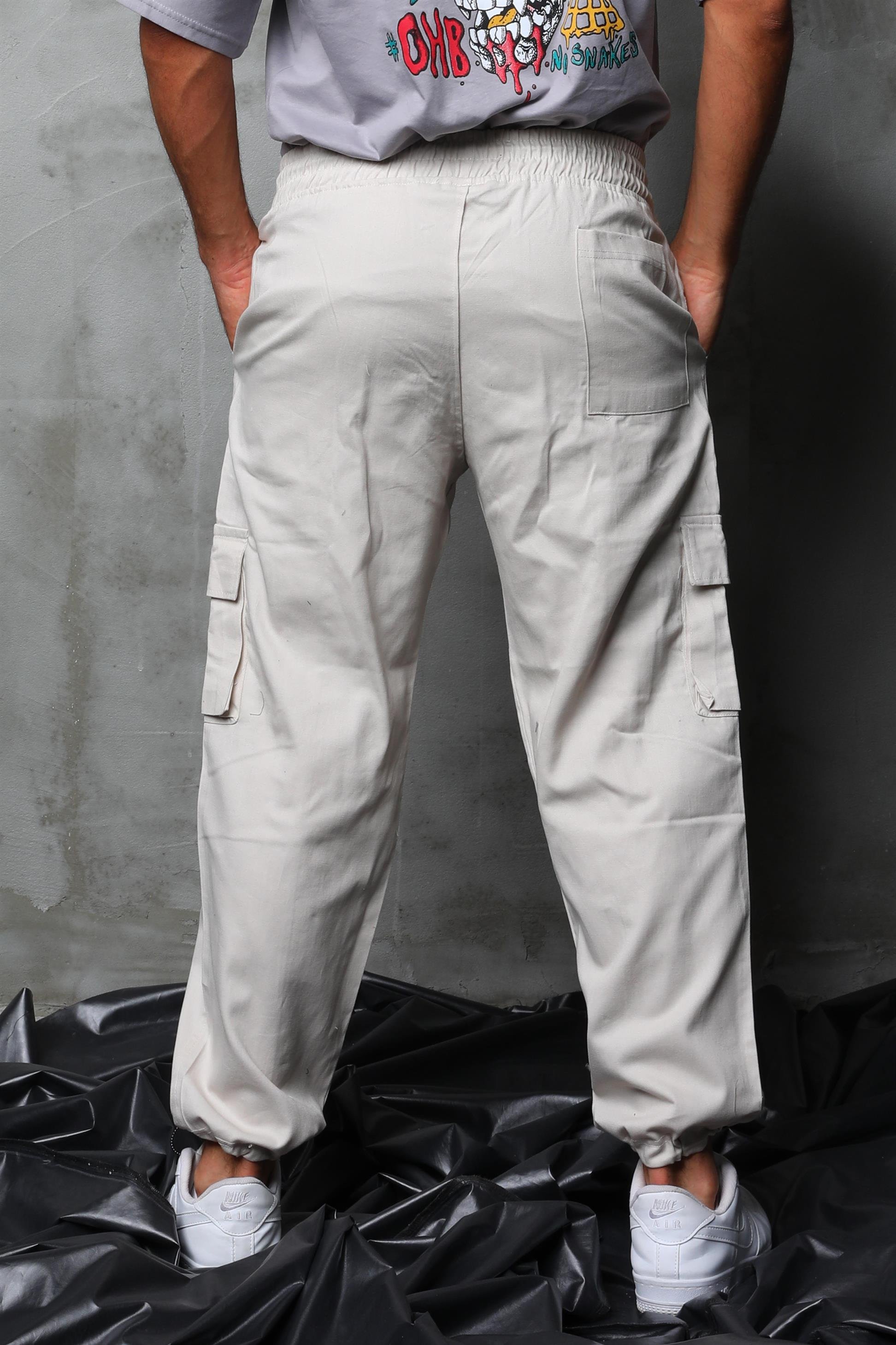 R-4334 Bel Lastik Stoperli Körüklü Cep Detaylı Gabardin Pantolon