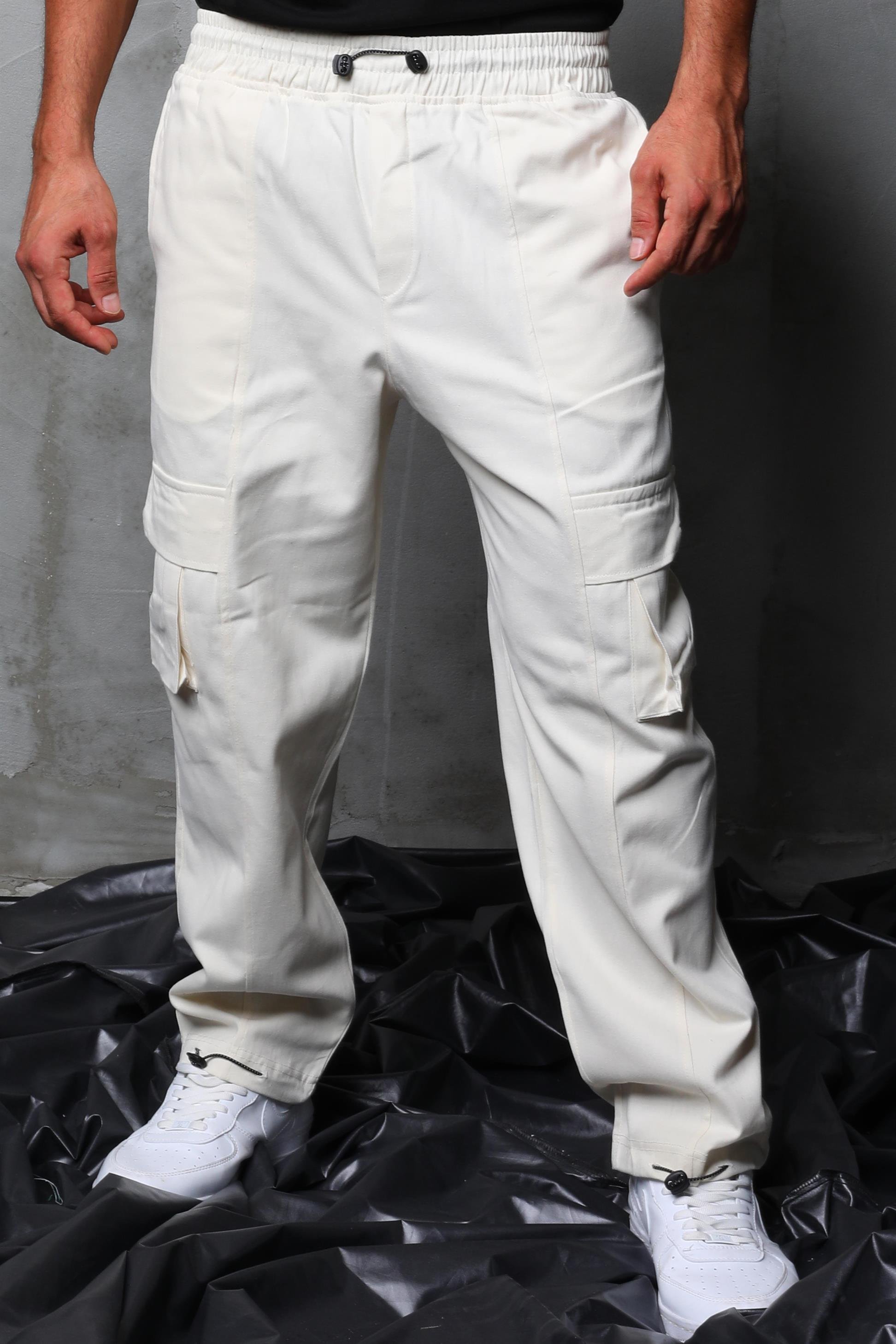 R-4334 Bel Lastik Stoperli Körüklü Cep Detaylı Gabardin Pantolon