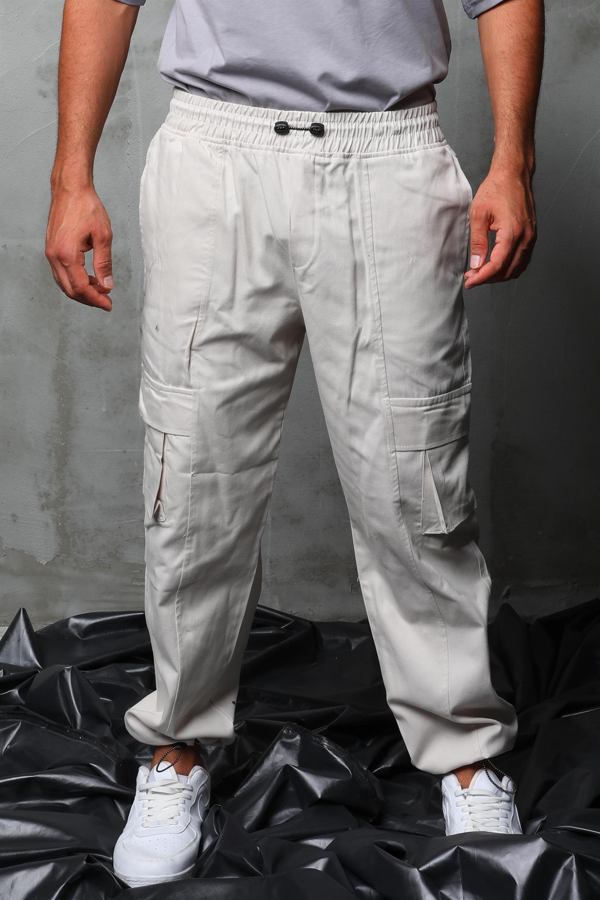 R-4334 Bel Lastik Stoperli Körüklü Cep Detaylı Gabardin Pantolon