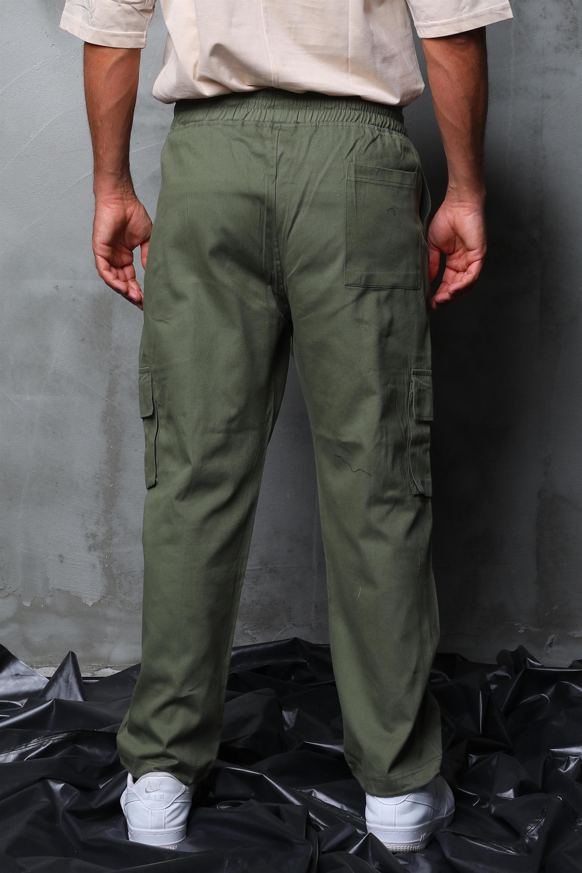 R-4334 Bel Lastik Stoperli Körüklü Cep Detaylı Gabardin Pantolon