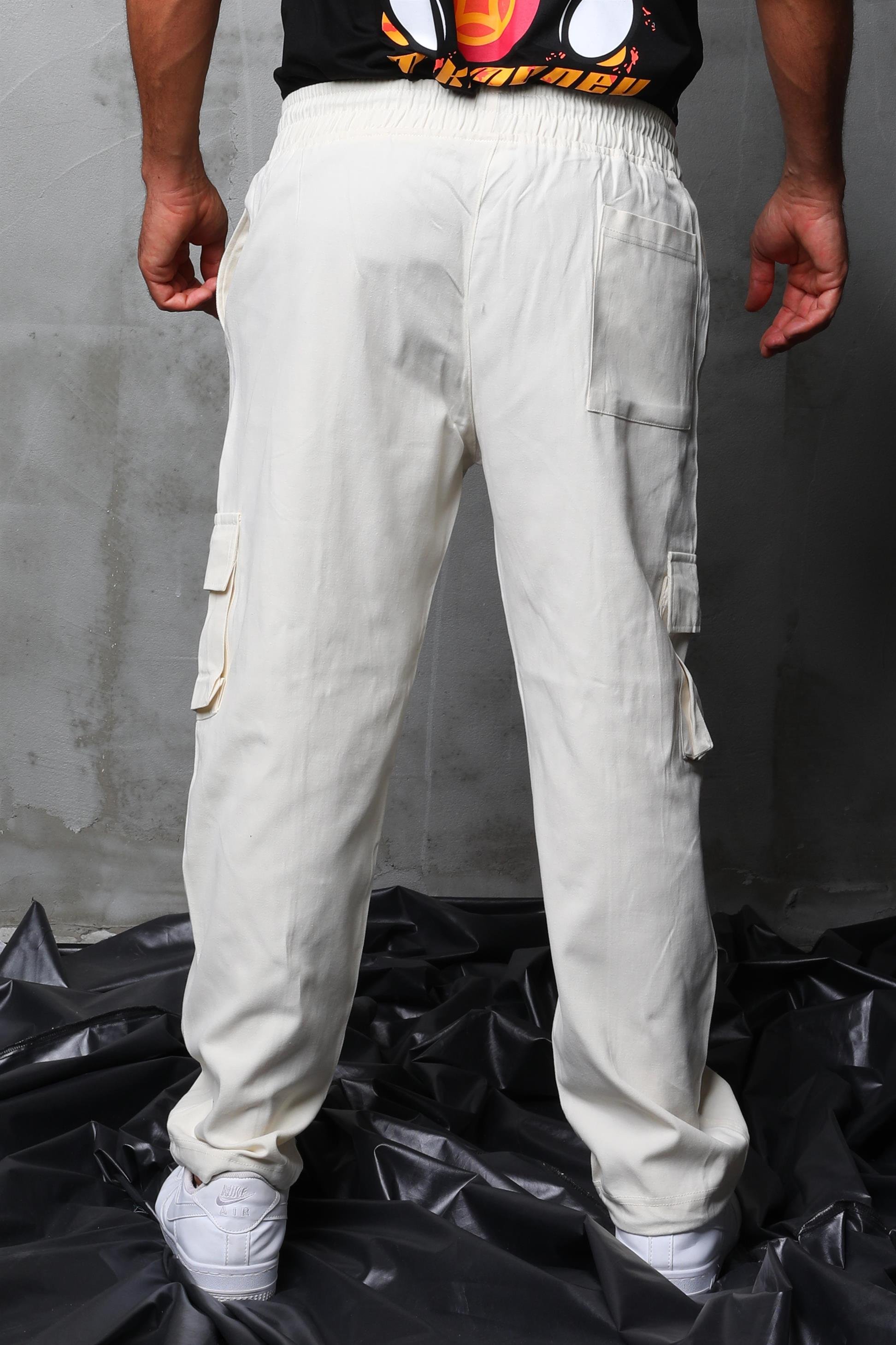 R-4334 Bel Lastik Stoperli Körüklü Cep Detaylı Gabardin Pantolon