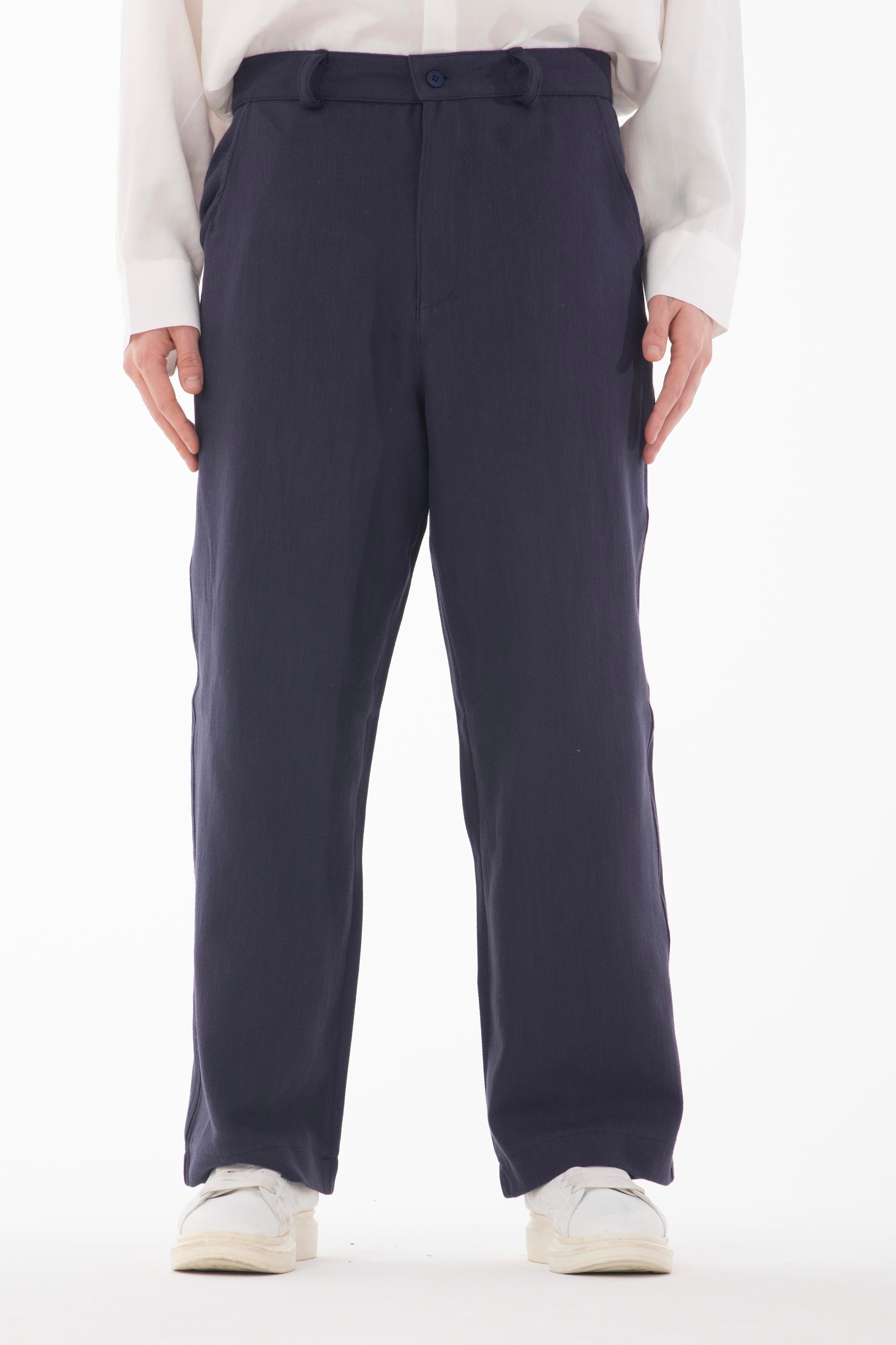 R-4415 Kemer Detaylı Keten Baggy Pantolon