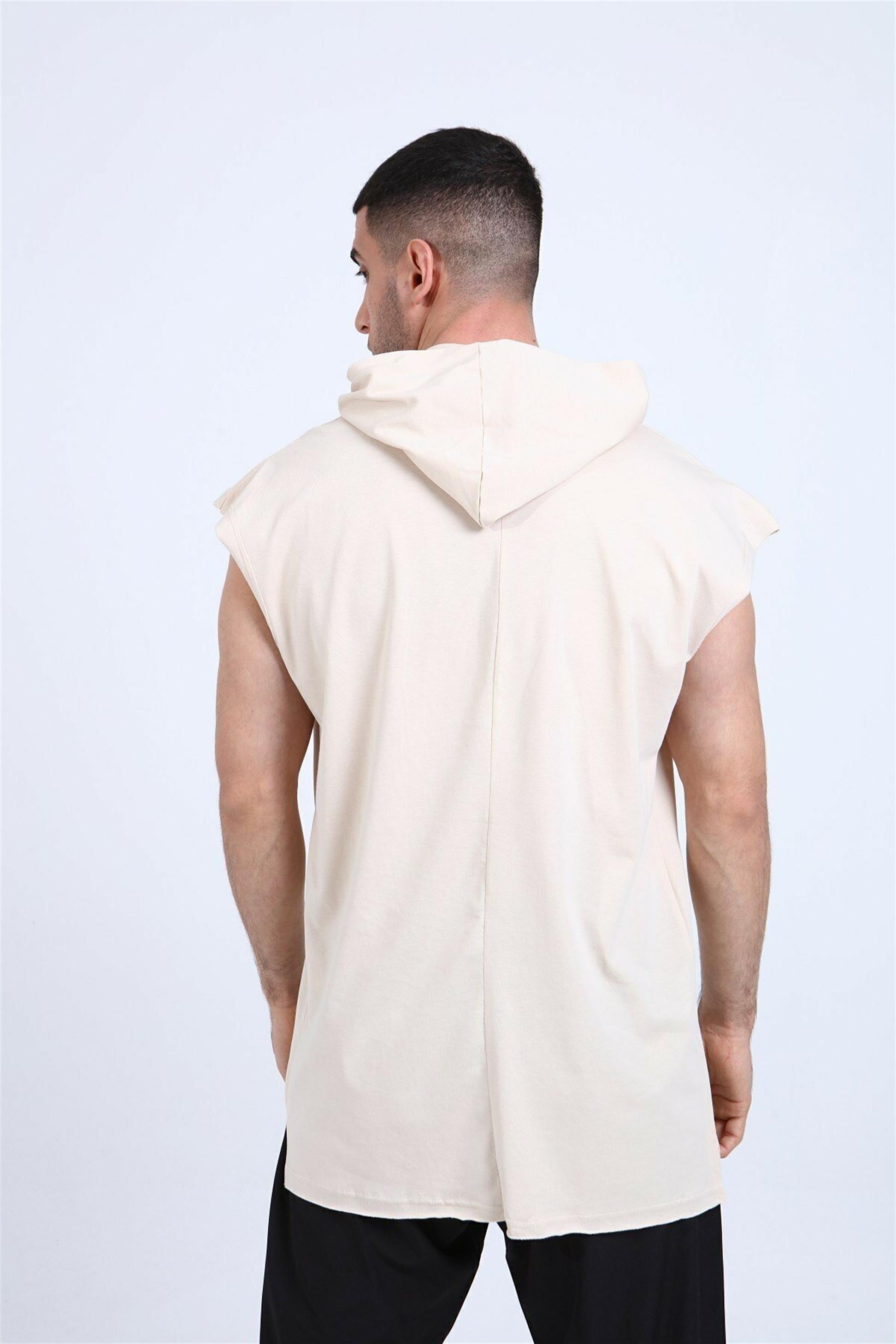 R-5039 KAPÜŞONLU KOLSUZ T-SHİRT