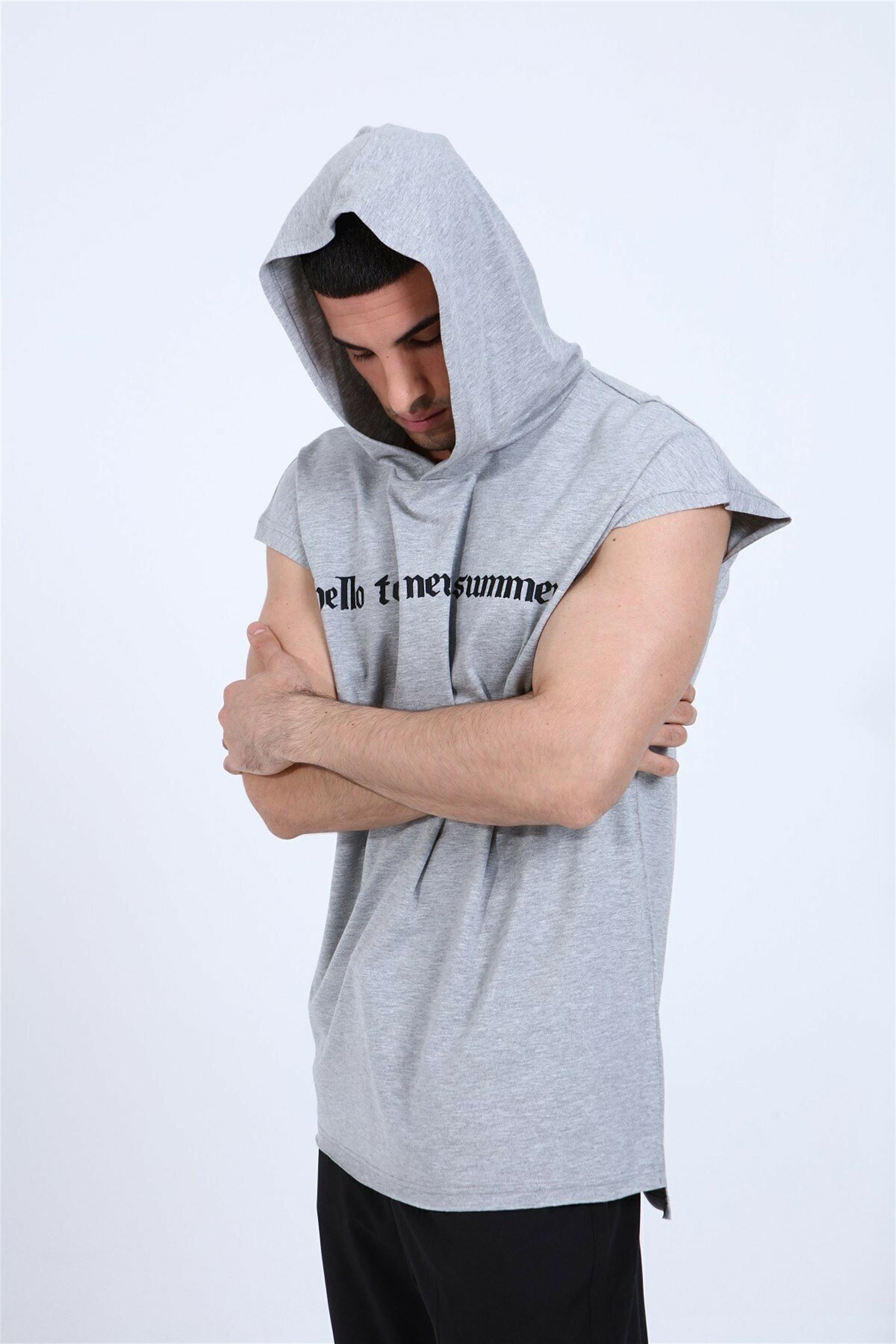 R-5039 KAPÜŞONLU KOLSUZ T-SHİRT