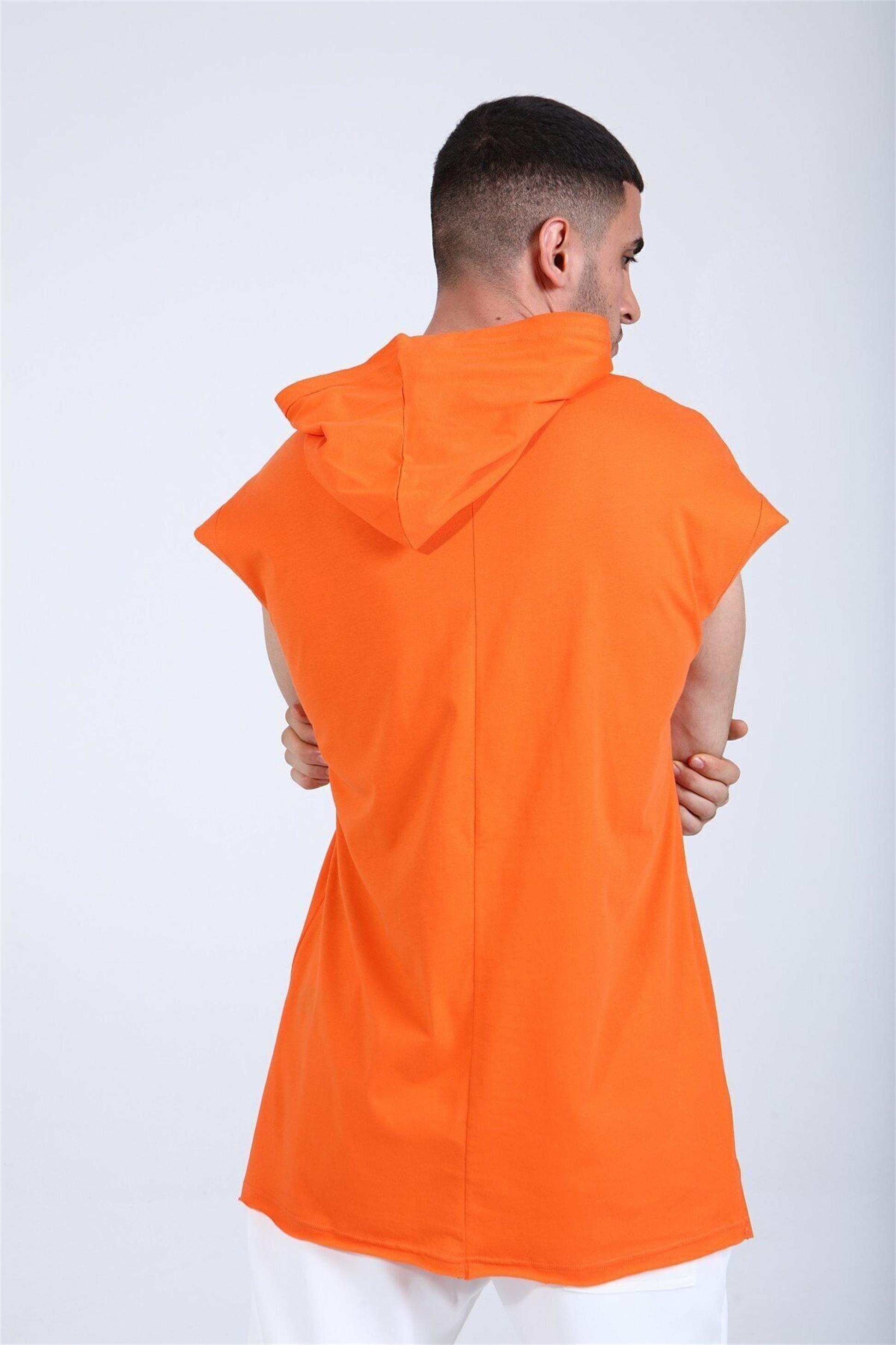 R-5039 KAPÜŞONLU KOLSUZ T-SHİRT