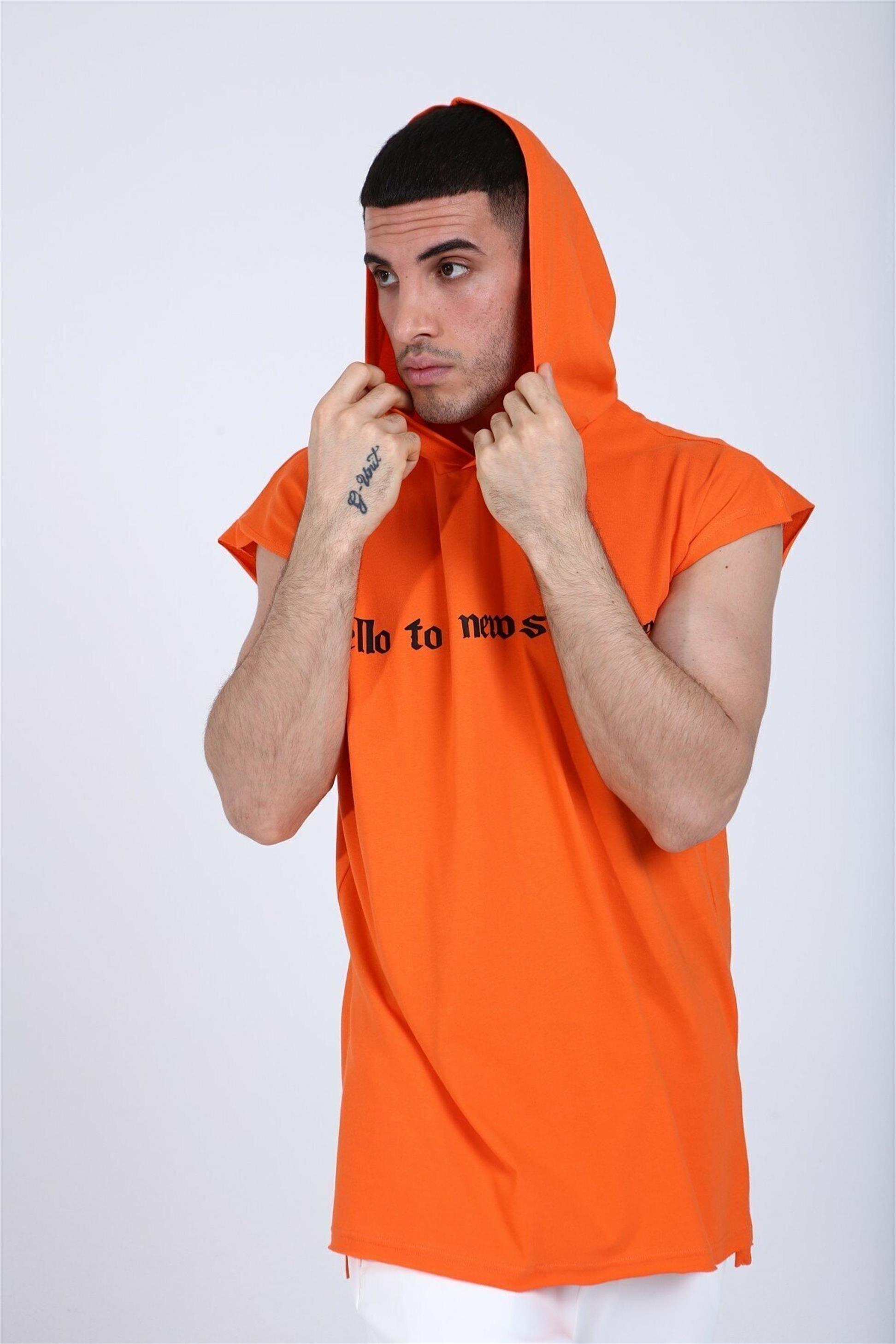 R-5039 KAPÜŞONLU KOLSUZ T-SHİRT