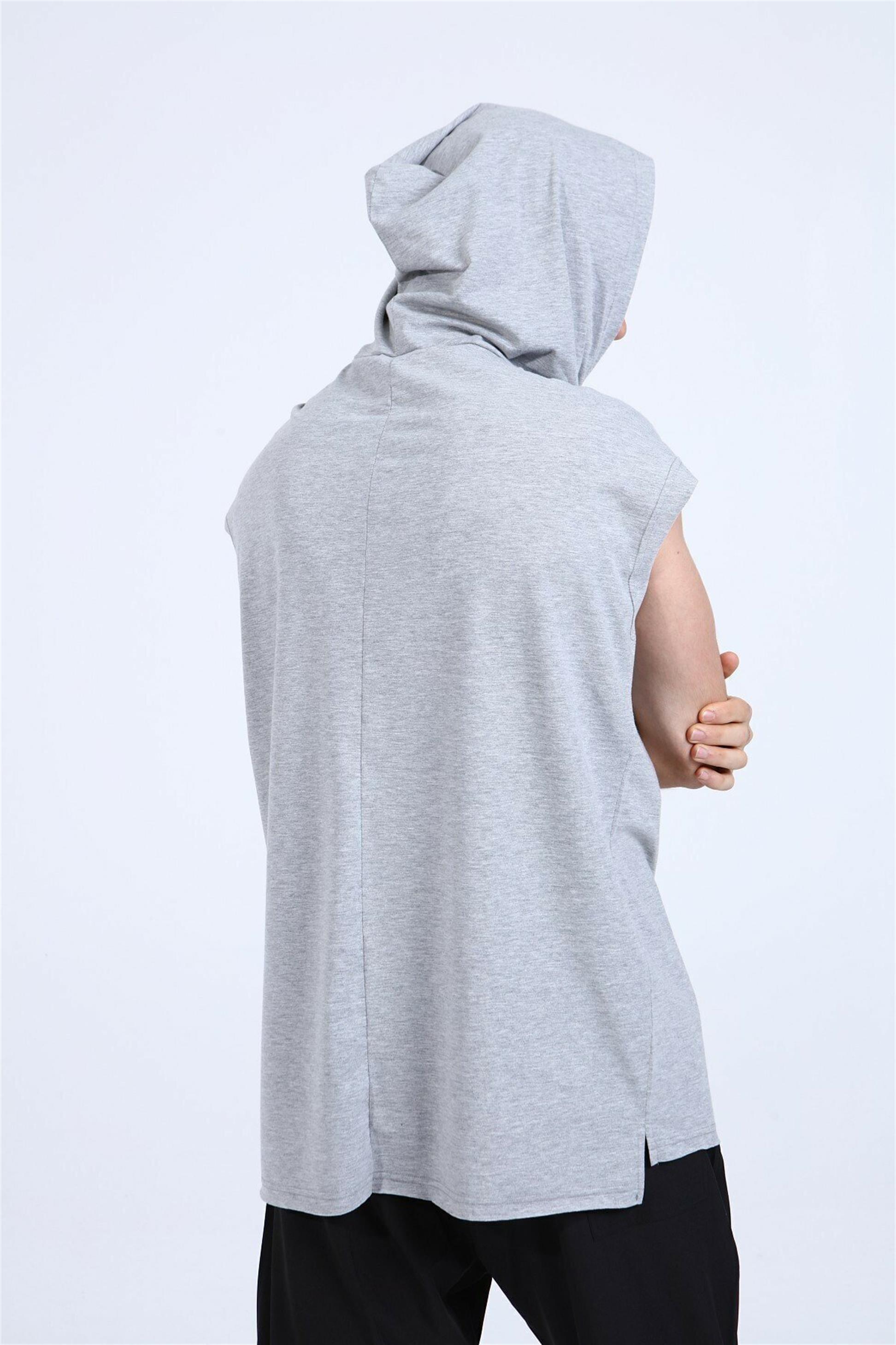 R-5039 KAPÜŞONLU KOLSUZ T-SHİRT