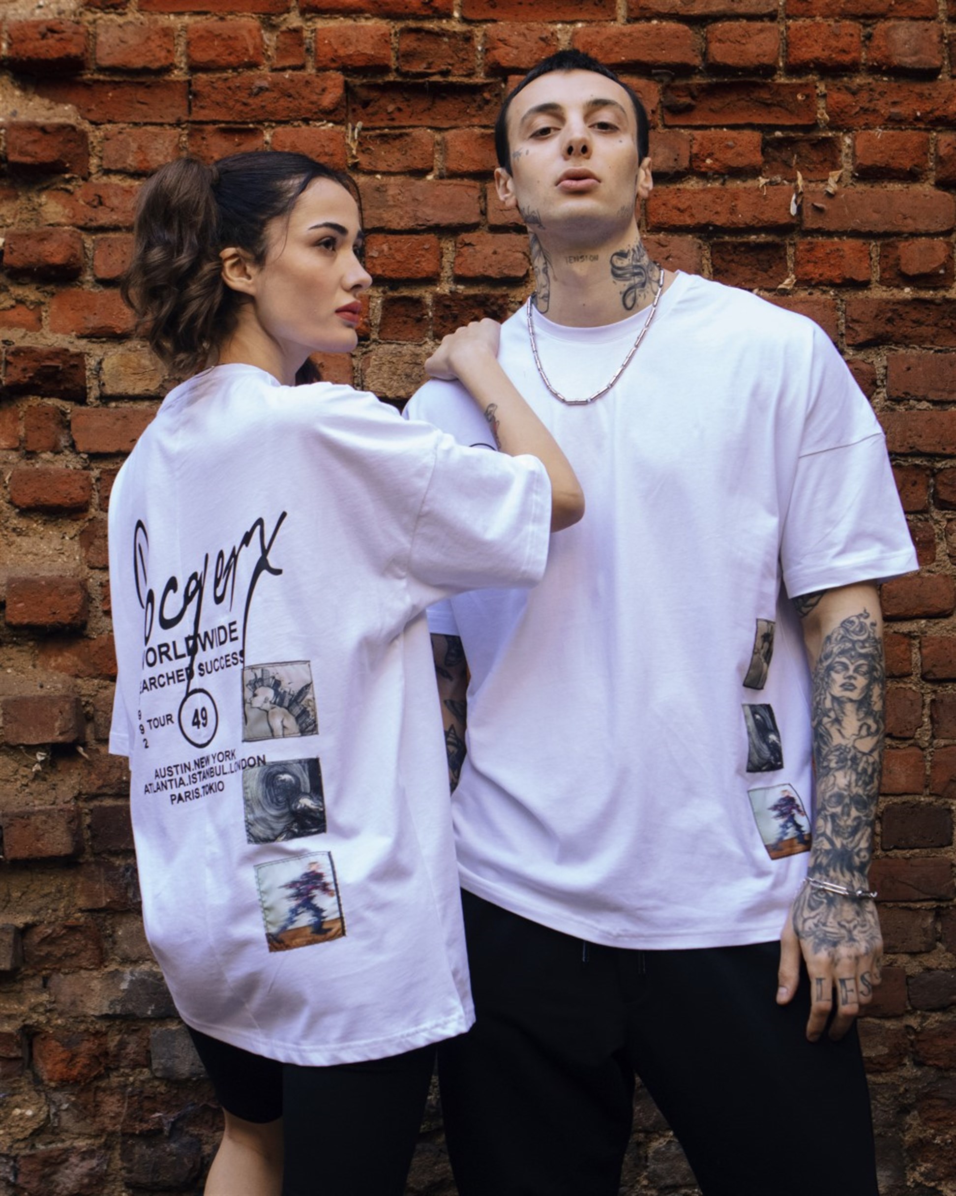 R-5178 OVERSİZE 49 BASKILI T-SHİRT