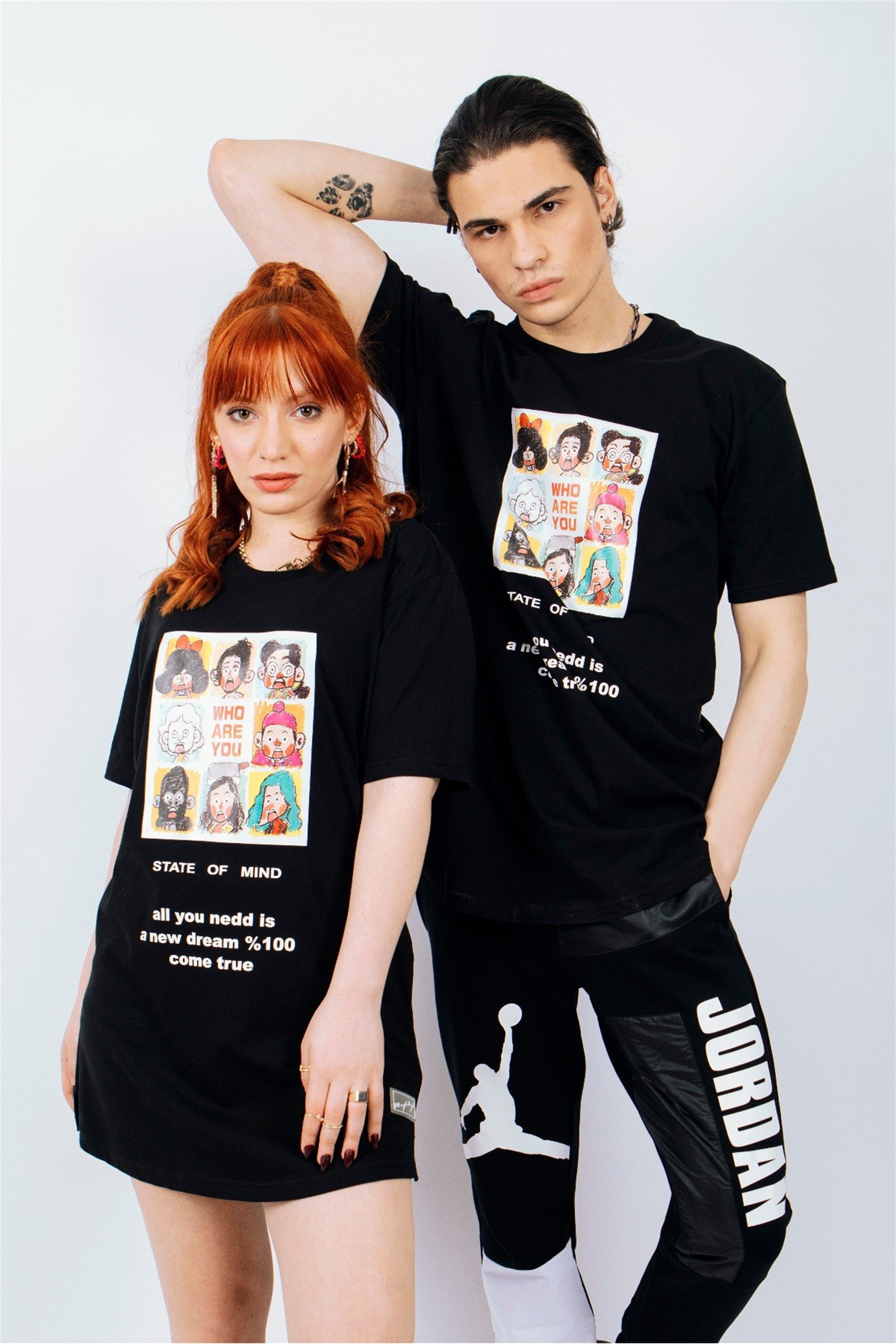 R-5191  STATE OF MIND BASKILI T-SHİRT