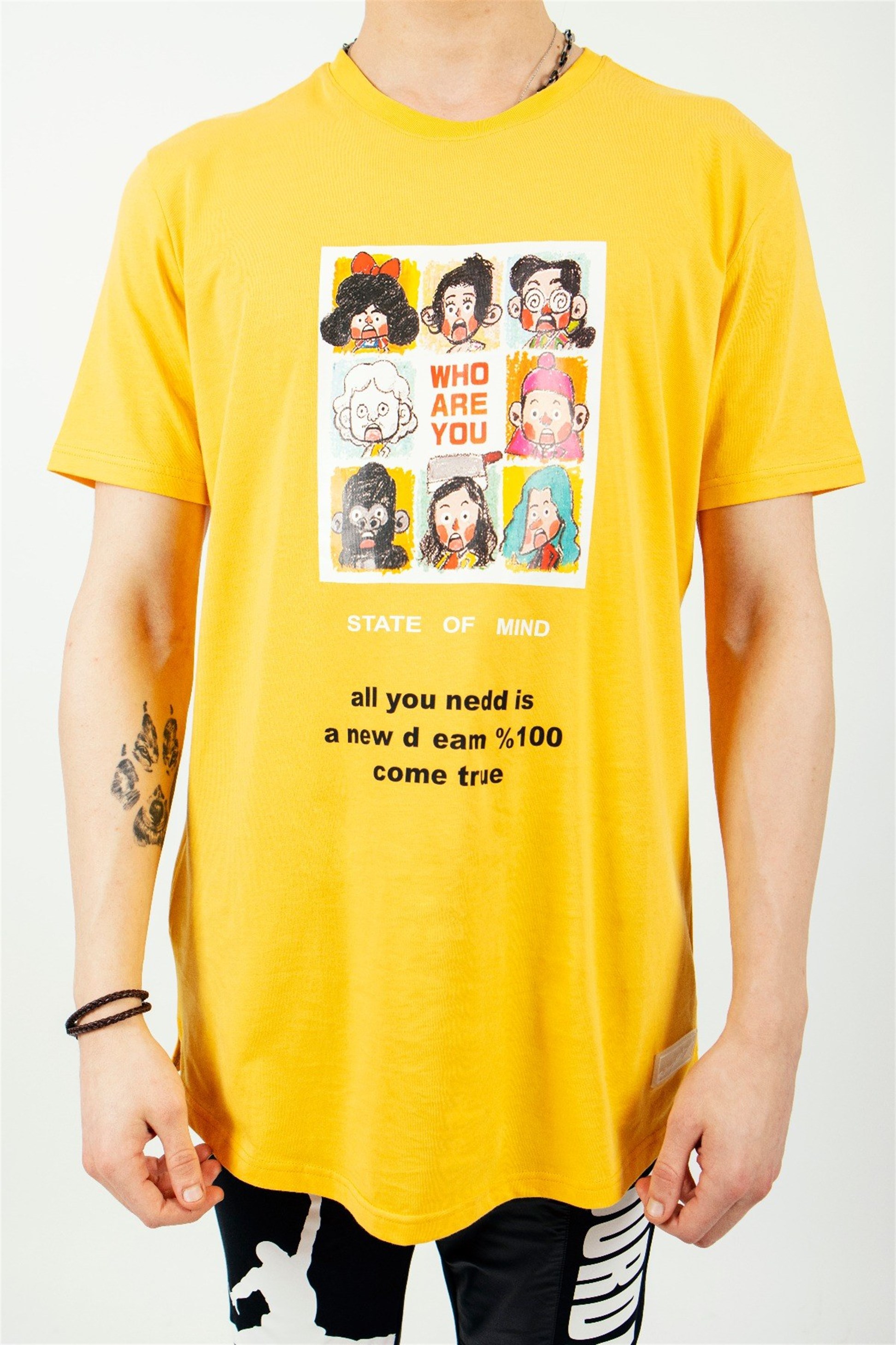 R-5191  STATE OF MIND BASKILI T-SHİRT