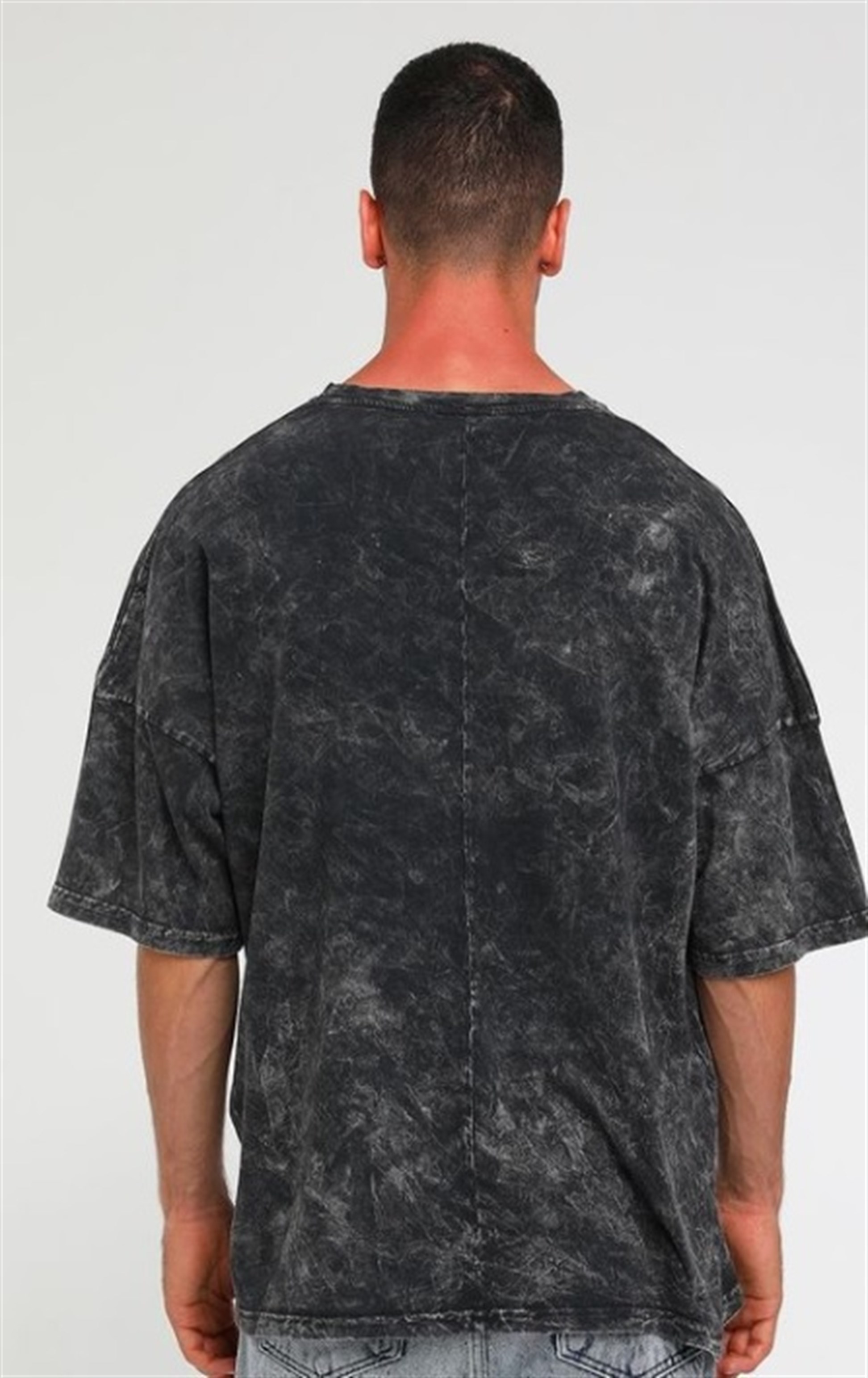 R-5209 Lımıted Yazı Baskılı Oversize Batik T-shirt
