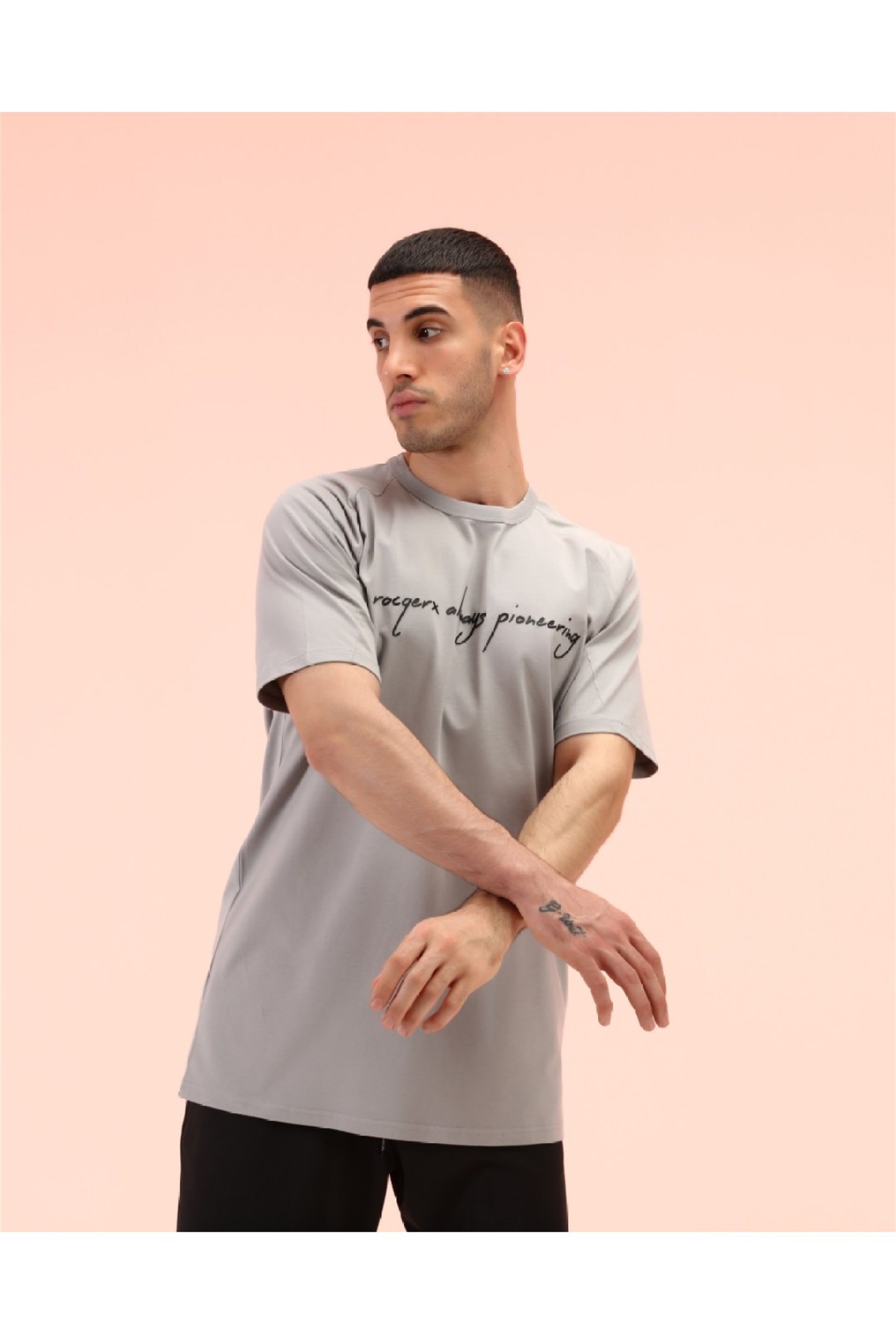 R-5259 ROCQERX ALWAYS PİONEERİNG BASKLILI T-SHİRT