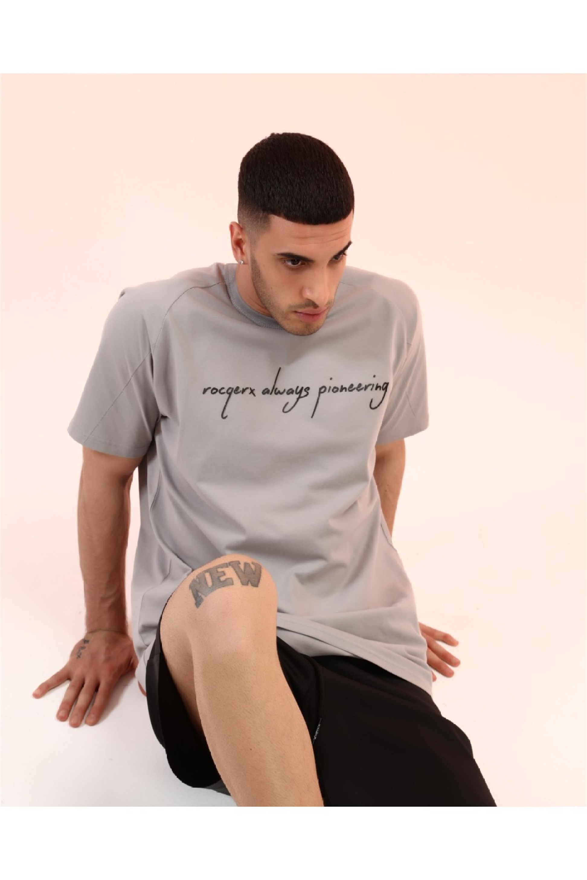 R-5259 ROCQERX ALWAYS PİONEERİNG BASKLILI T-SHİRT