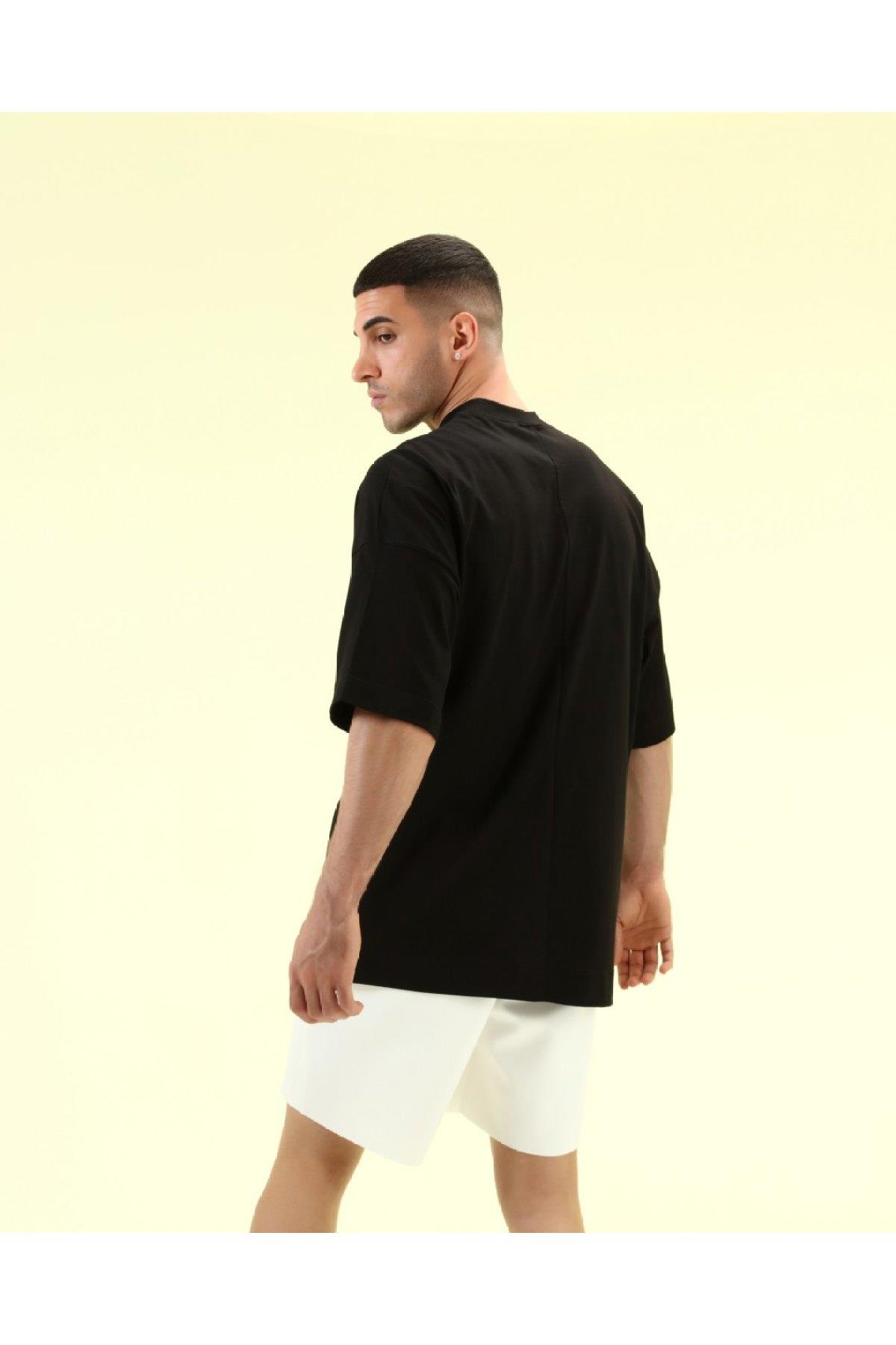 R-5274 OVERSIZE T-SHİRT YANLARI YIRTMAÇLI