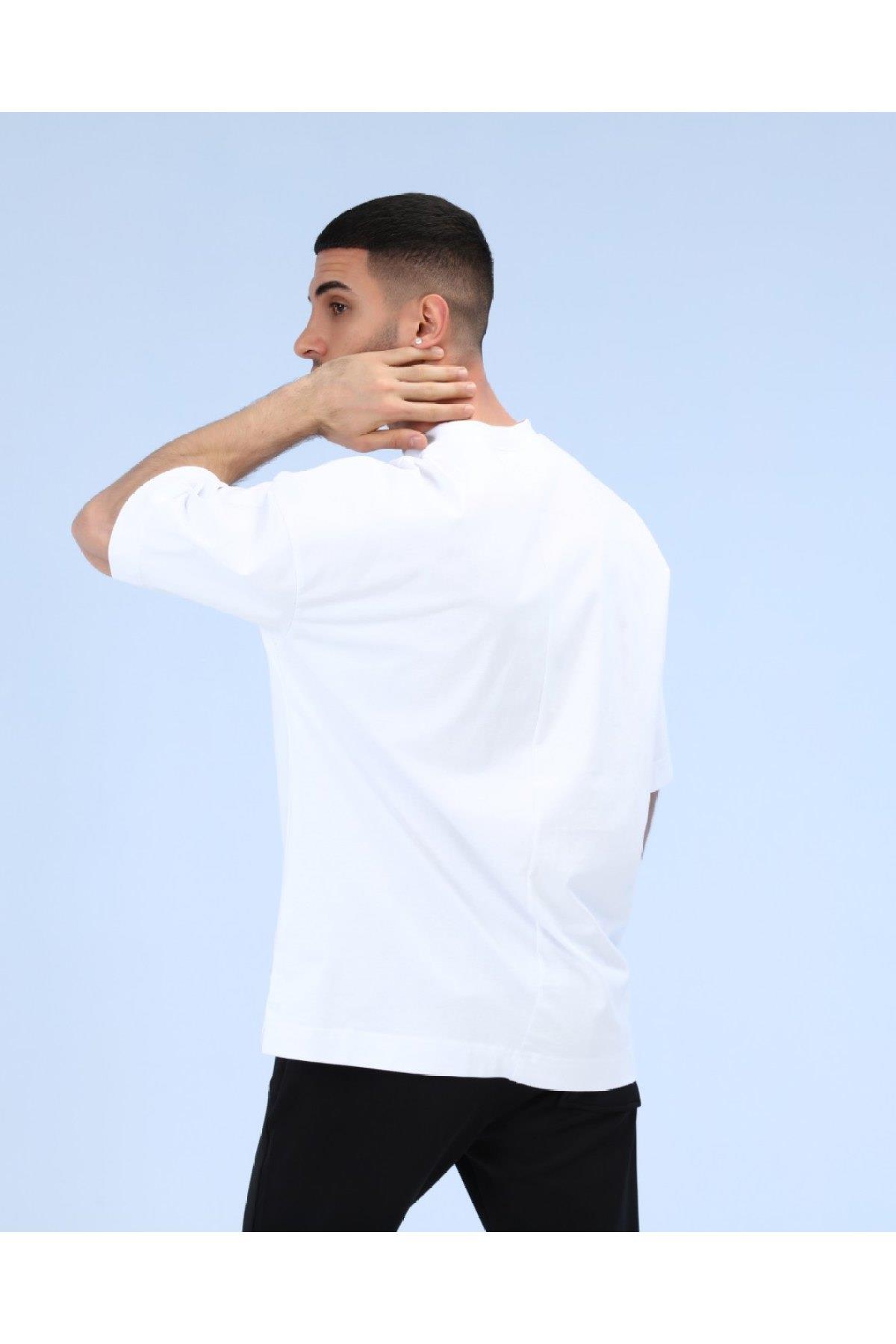 R-5274 OVERSIZE T-SHİRT YANLARI YIRTMAÇLI