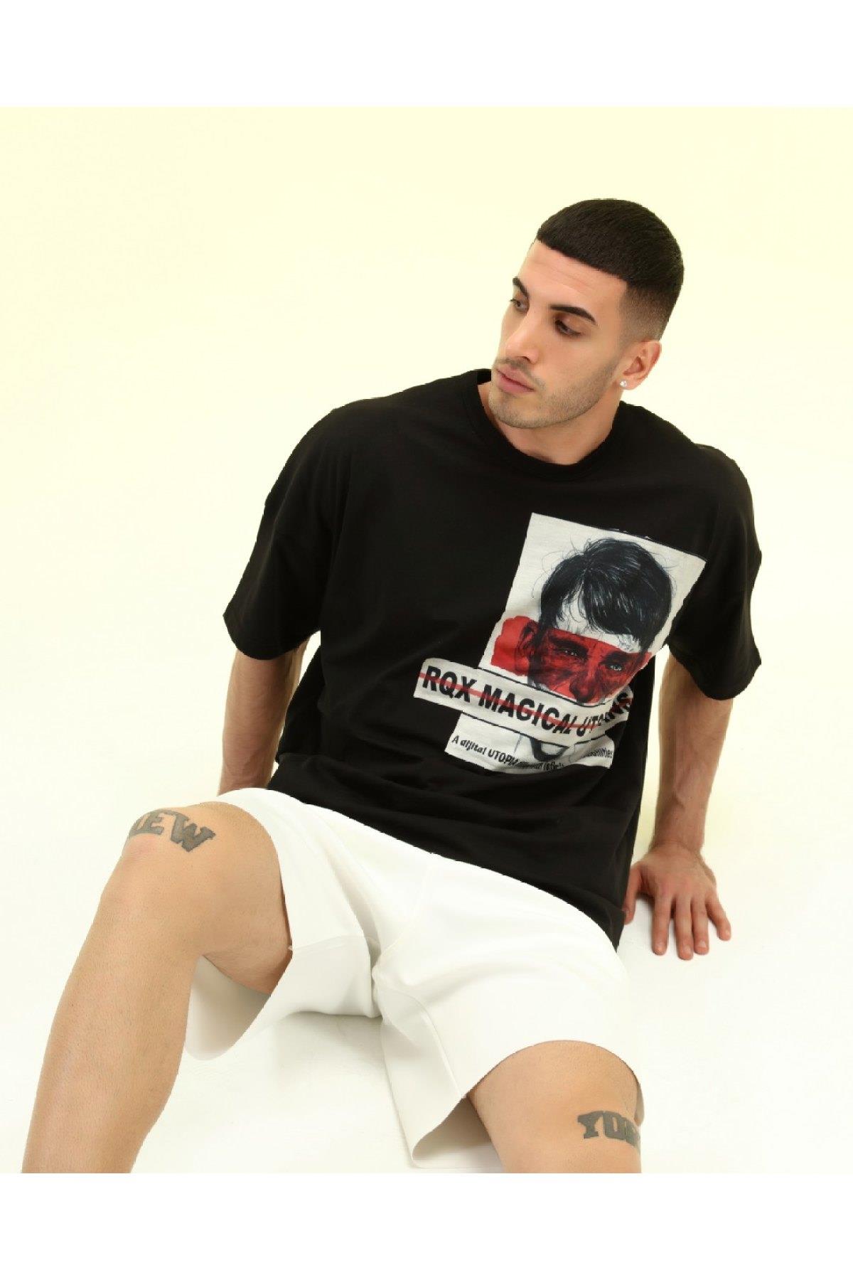 R-5283 OVERSİZE PATCHLİ T-SHİRT