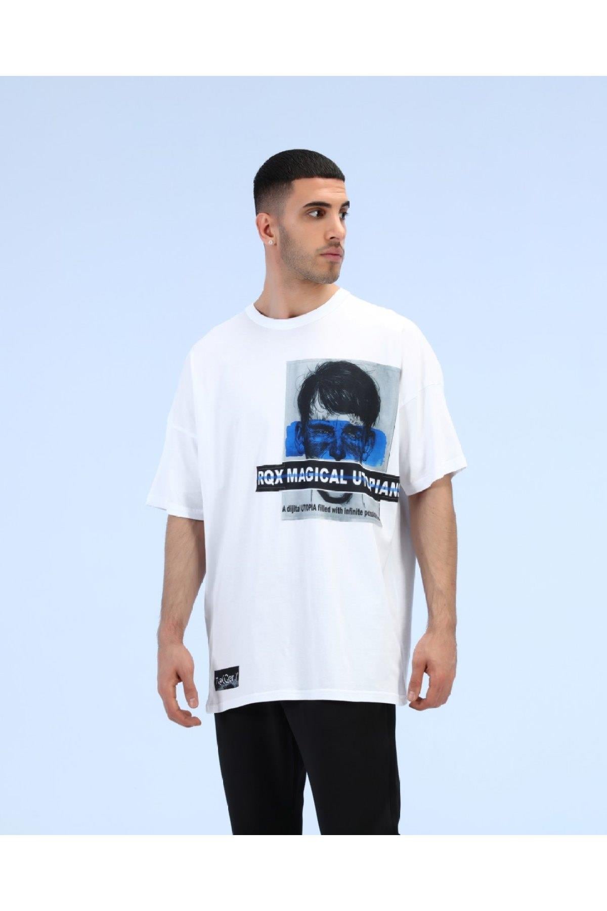 R-5283 OVERSİZE PATCHLİ T-SHİRT