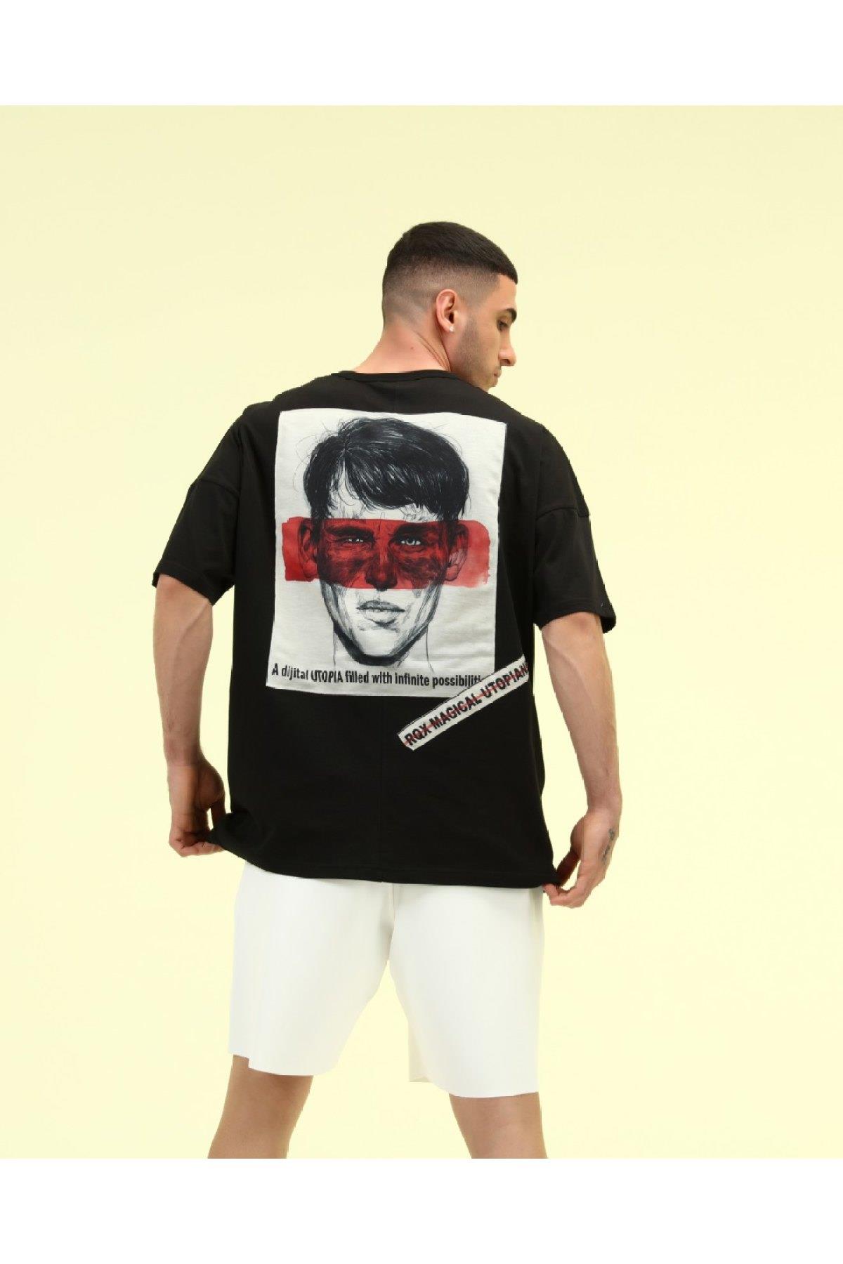 R-5283 OVERSİZE PATCHLİ T-SHİRT