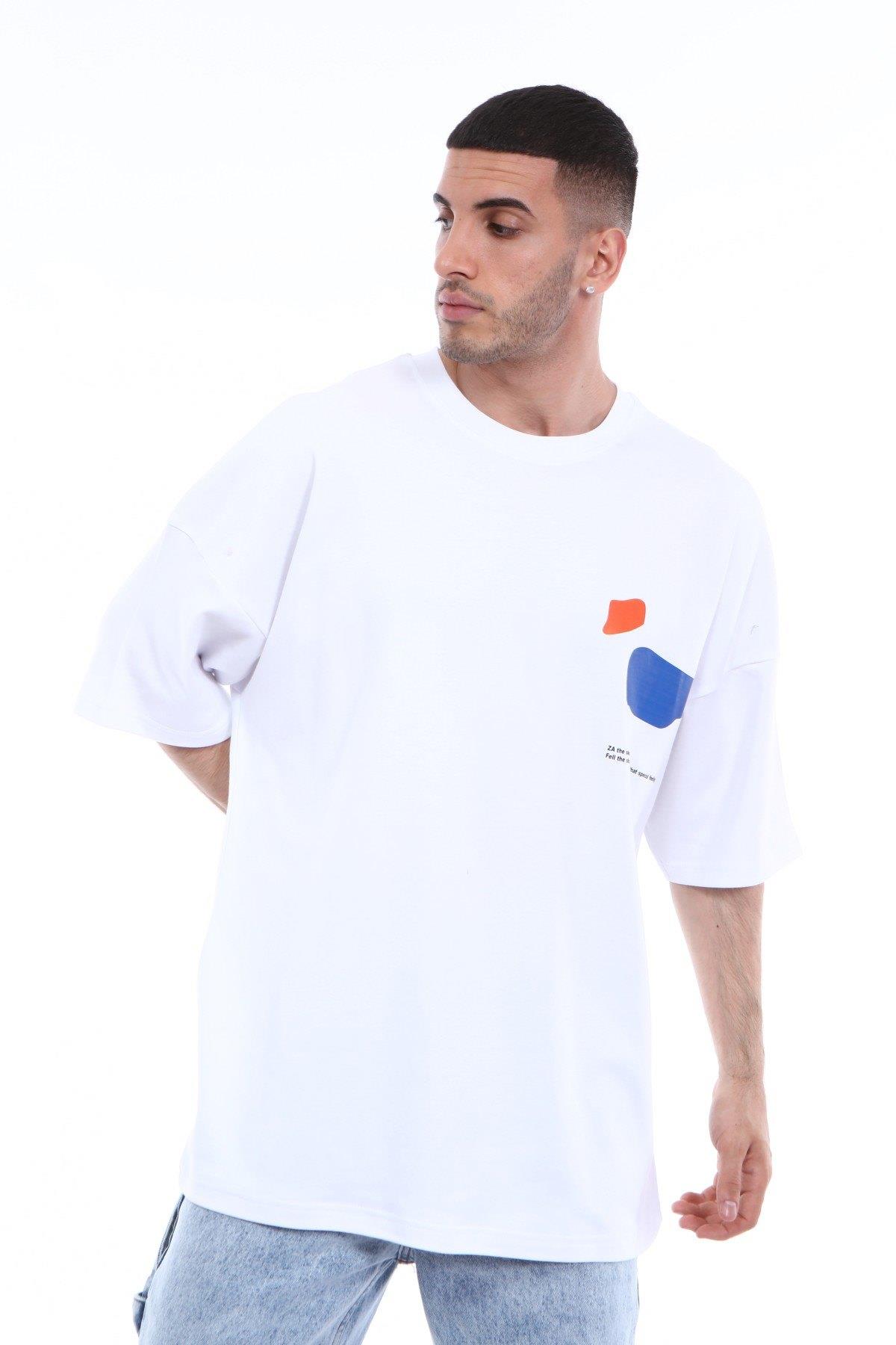 R- 5317 KURU KAFA BASKI DETAYLI T-SHİRT