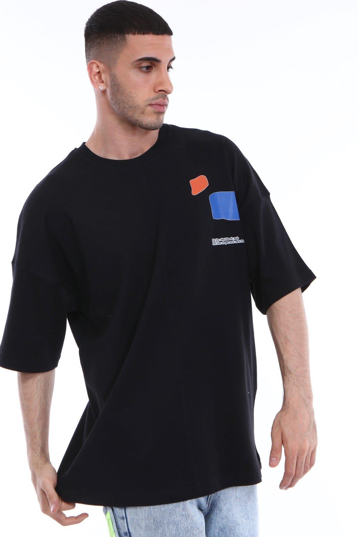 R- 5317 KURU KAFA BASKI DETAYLI T-SHİRT