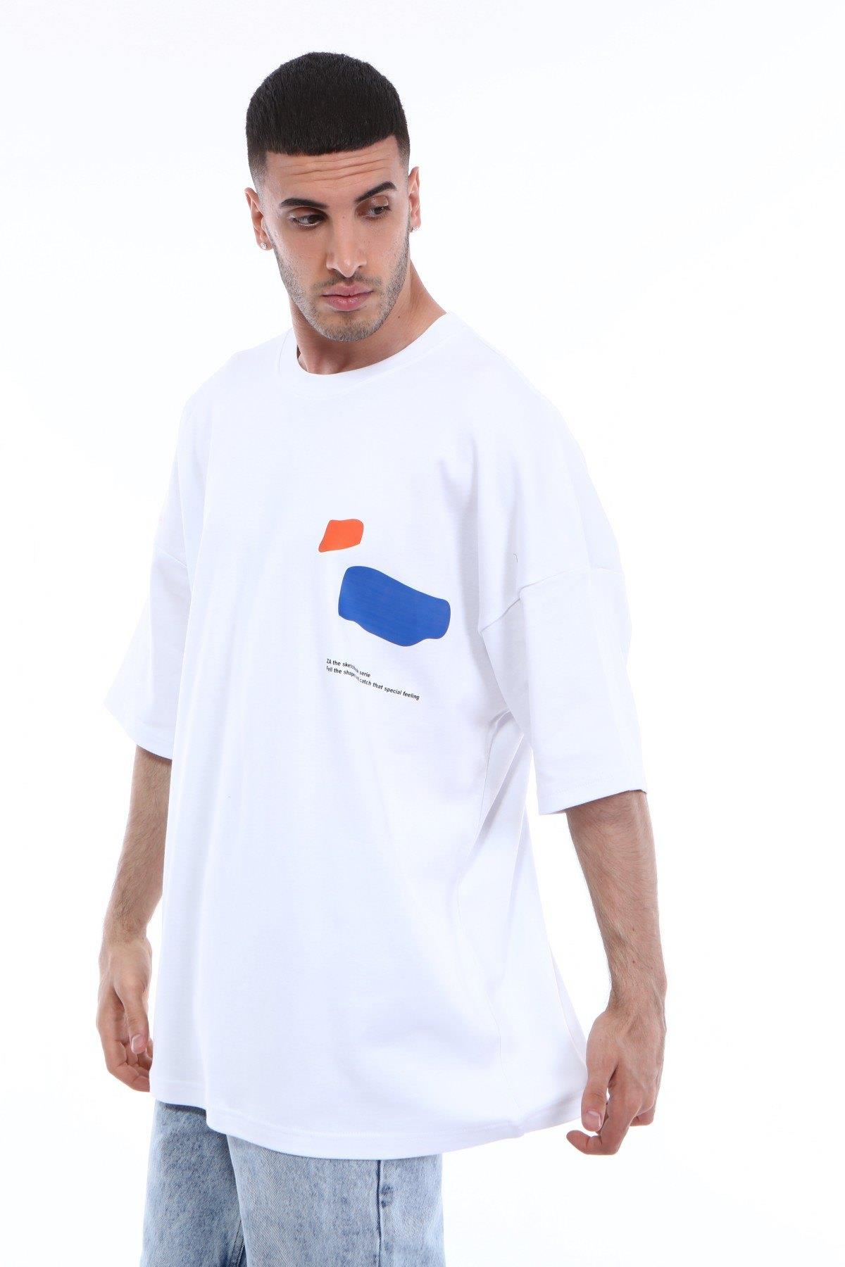 R- 5317 KURU KAFA BASKI DETAYLI T-SHİRT