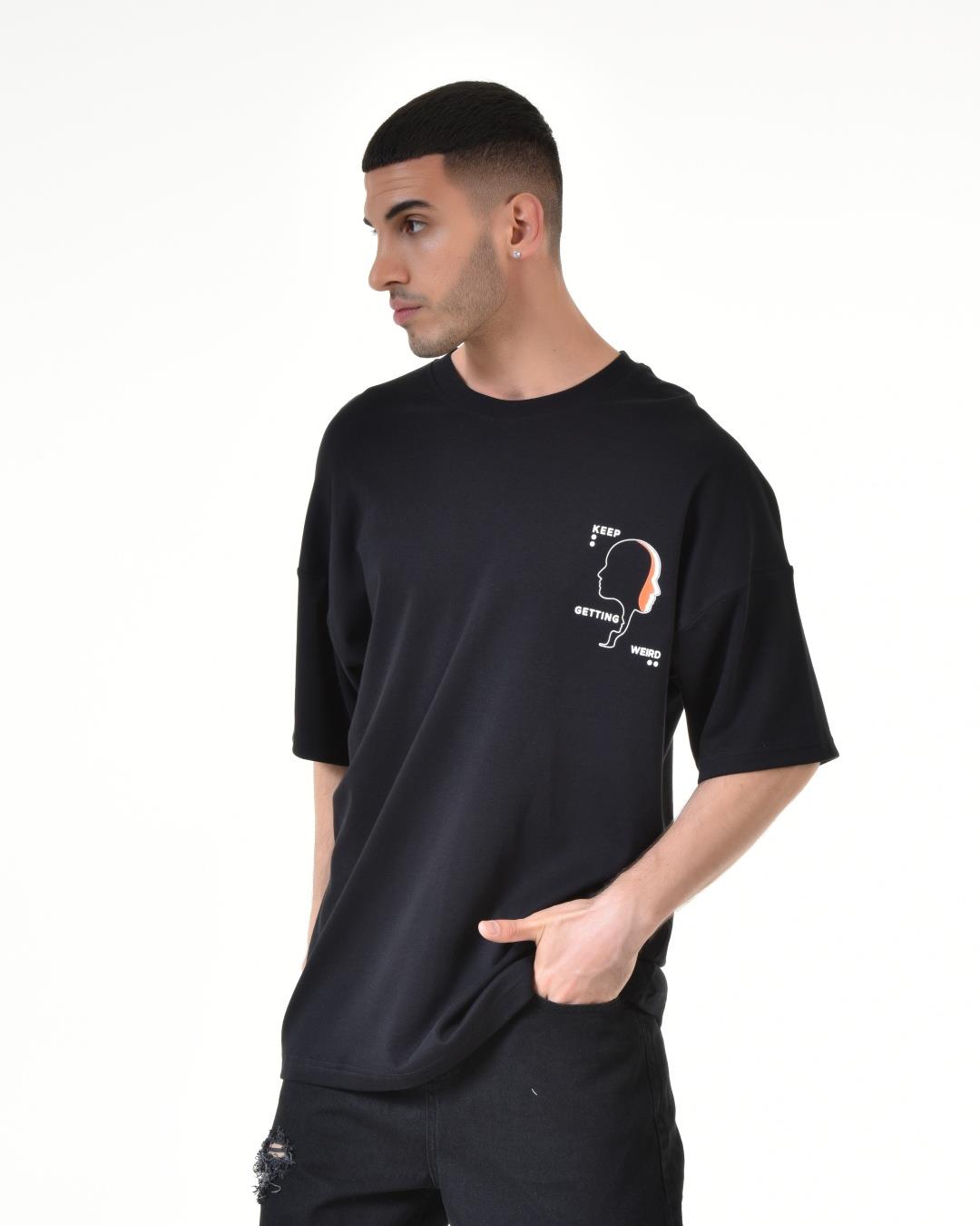 R-5319 ÖNÜ VE ARKASI ÇİFT KAFA BASKI DETAYLI T-SHİRT