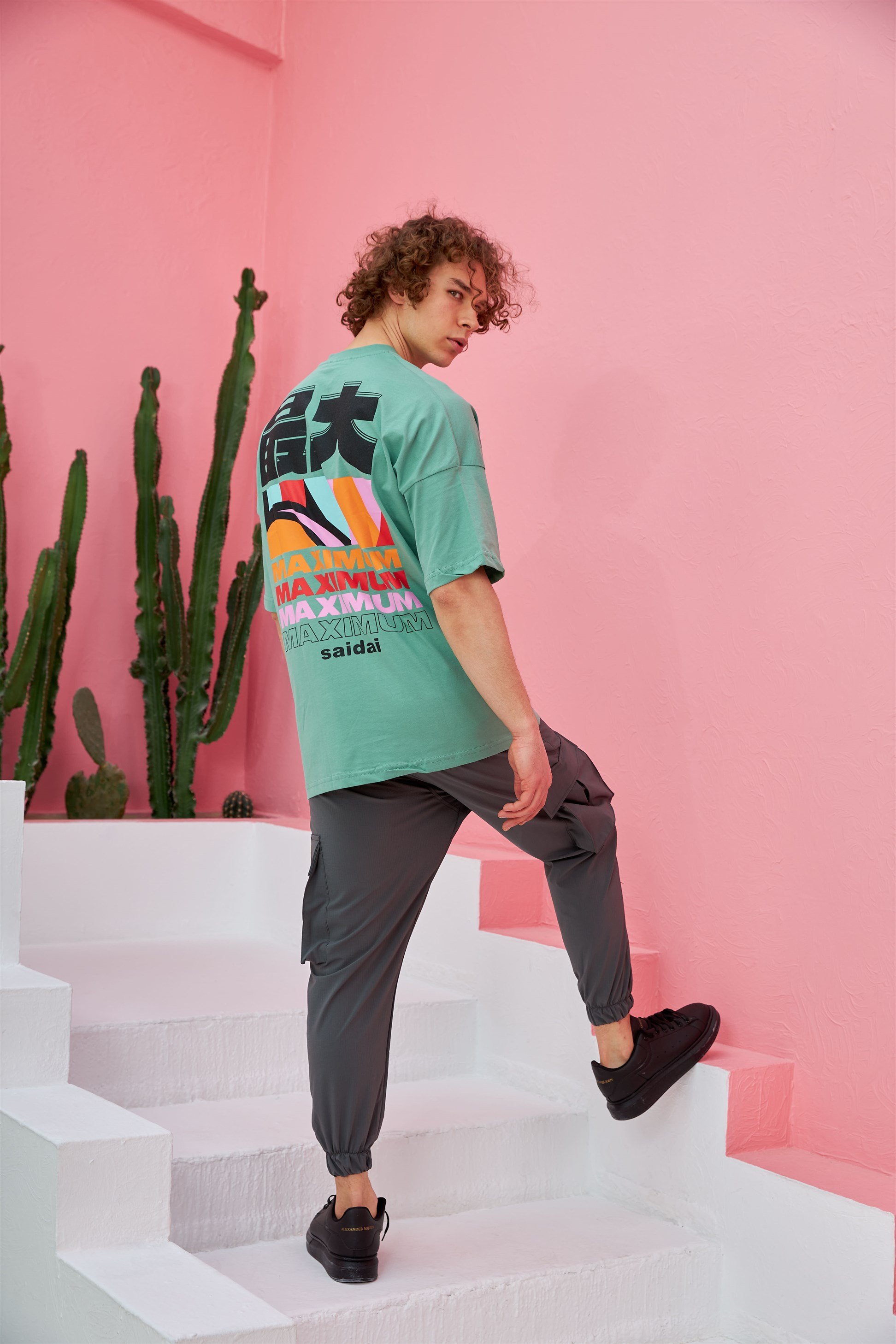 R-5555 Maximum Baskılı Oversize T-shirt