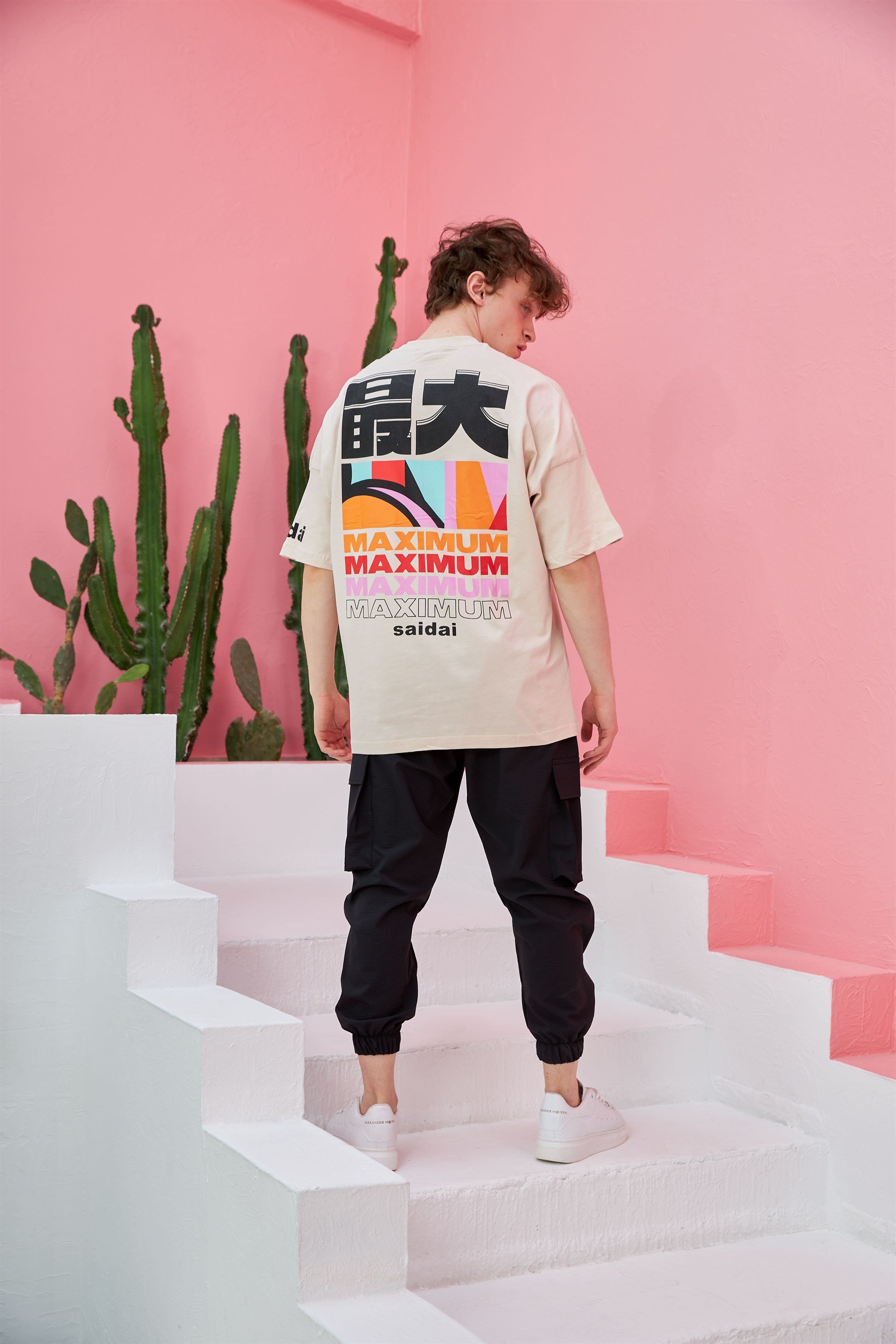 R-5555 Maximum Baskılı Oversize T-shirt