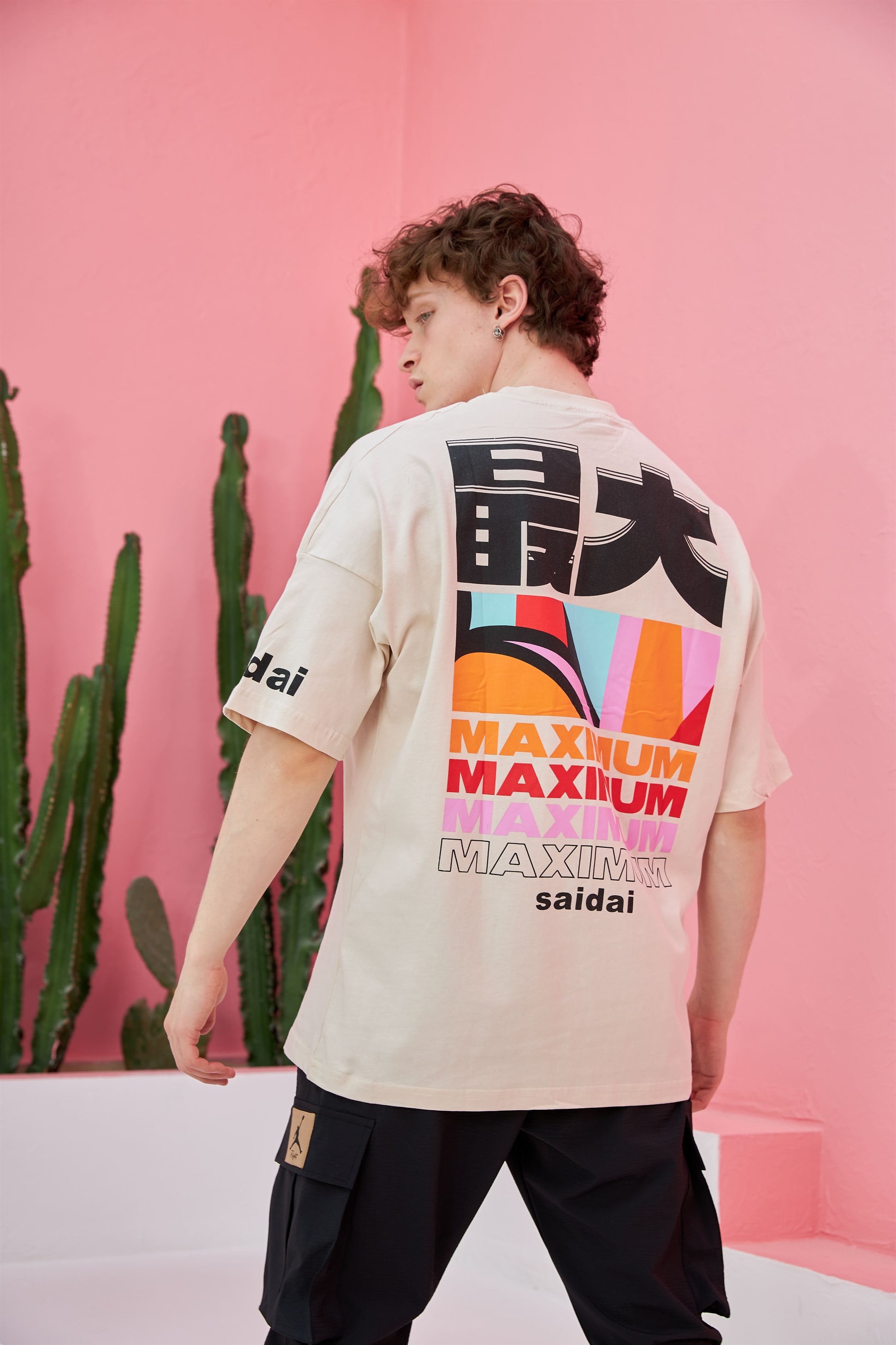 R-5555 Maximum Baskılı Oversize T-shirt