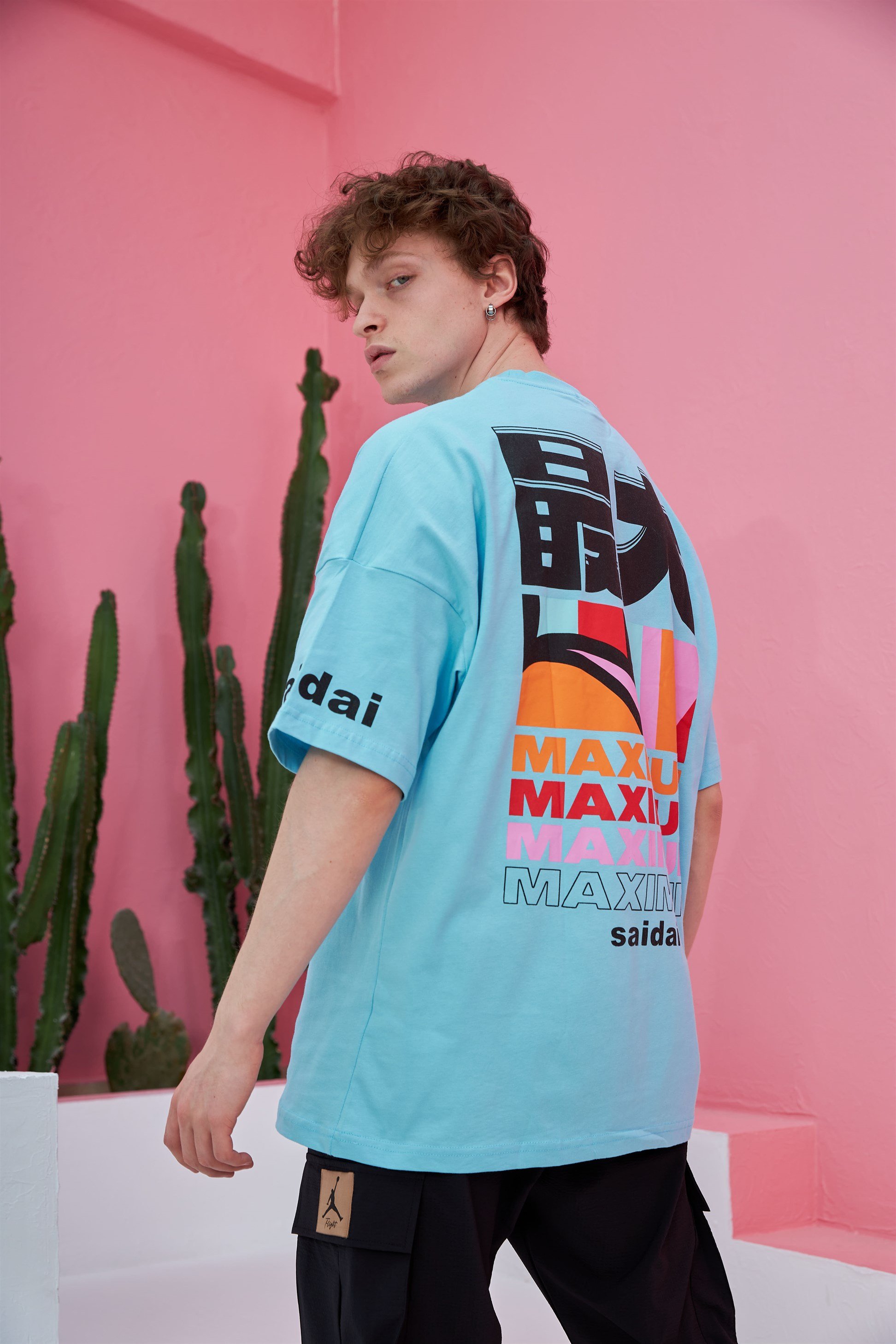 R-5555 Maximum Baskılı Oversize T-shirt