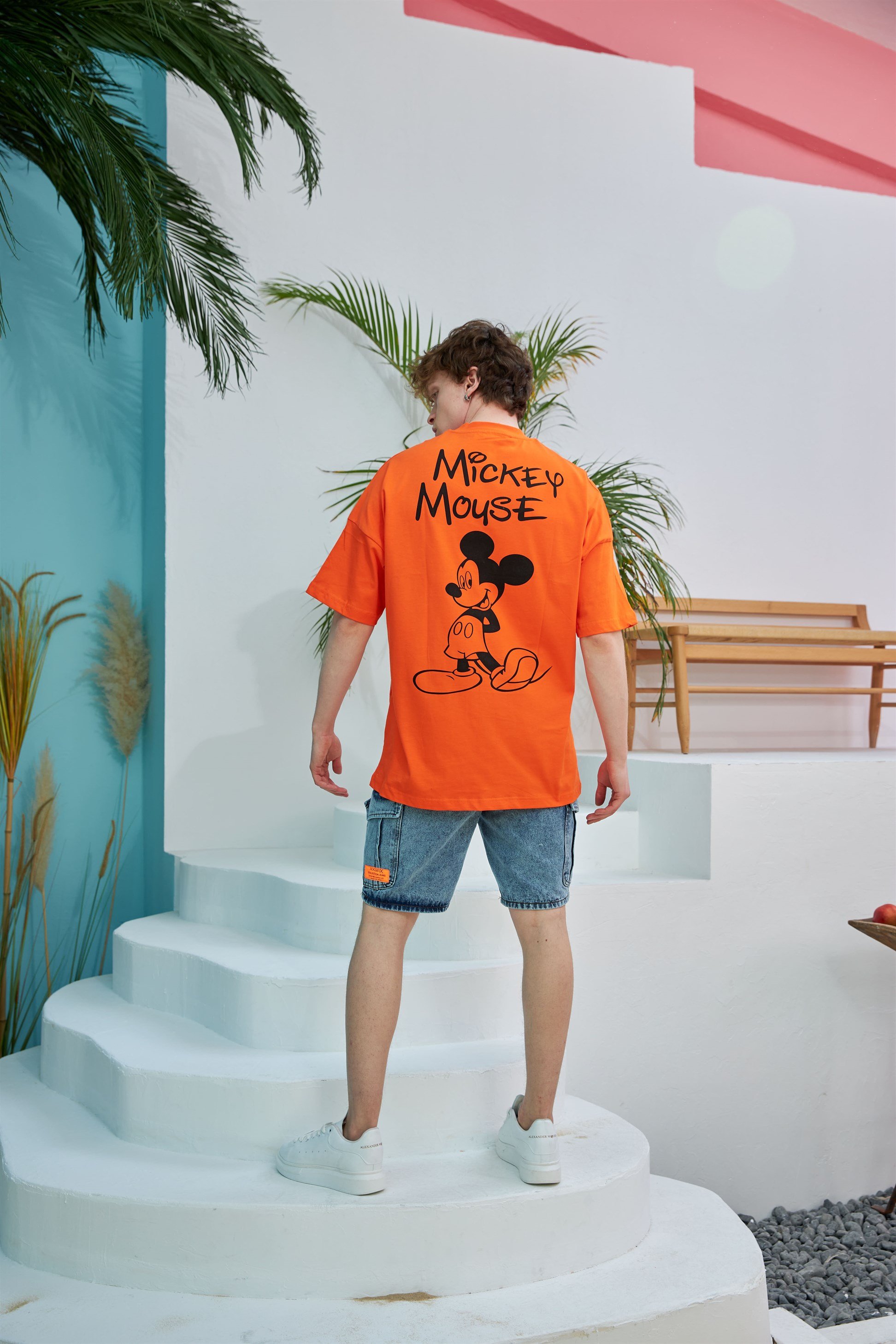 R-5557 Mickey Baskılı Oversize T-shirt