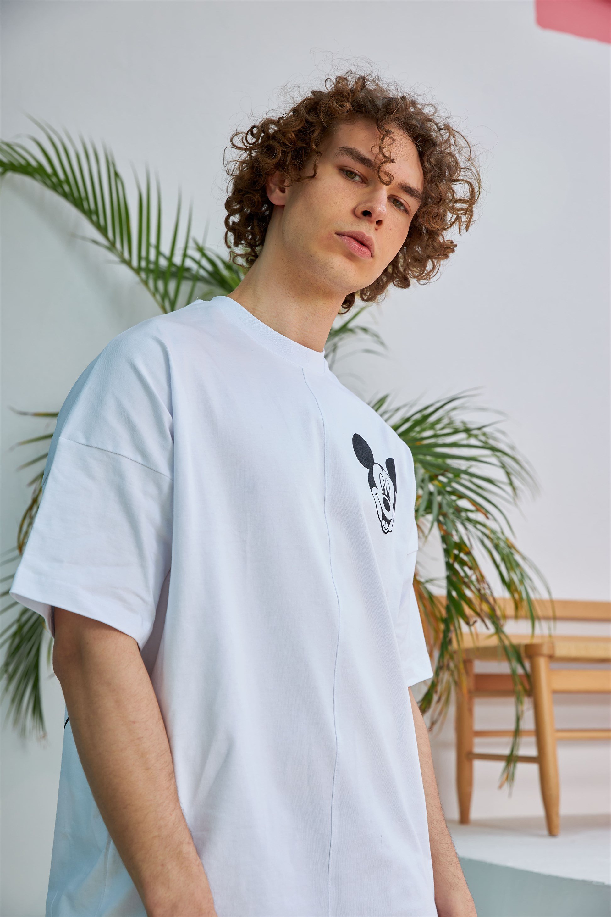 R-5557 Mickey Baskılı Oversize T-shirt