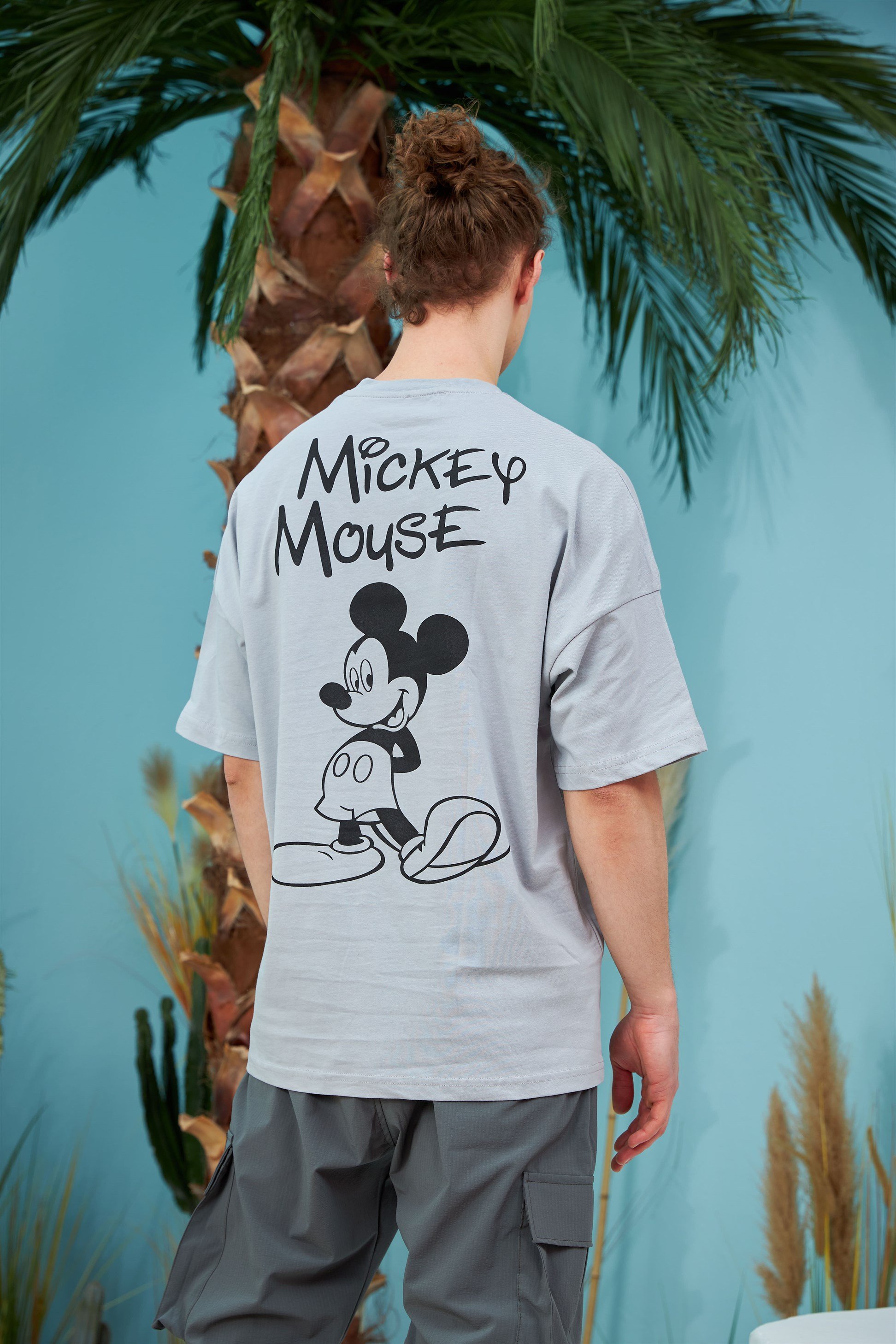 R-5557 Mickey Baskılı Oversize T-shirt