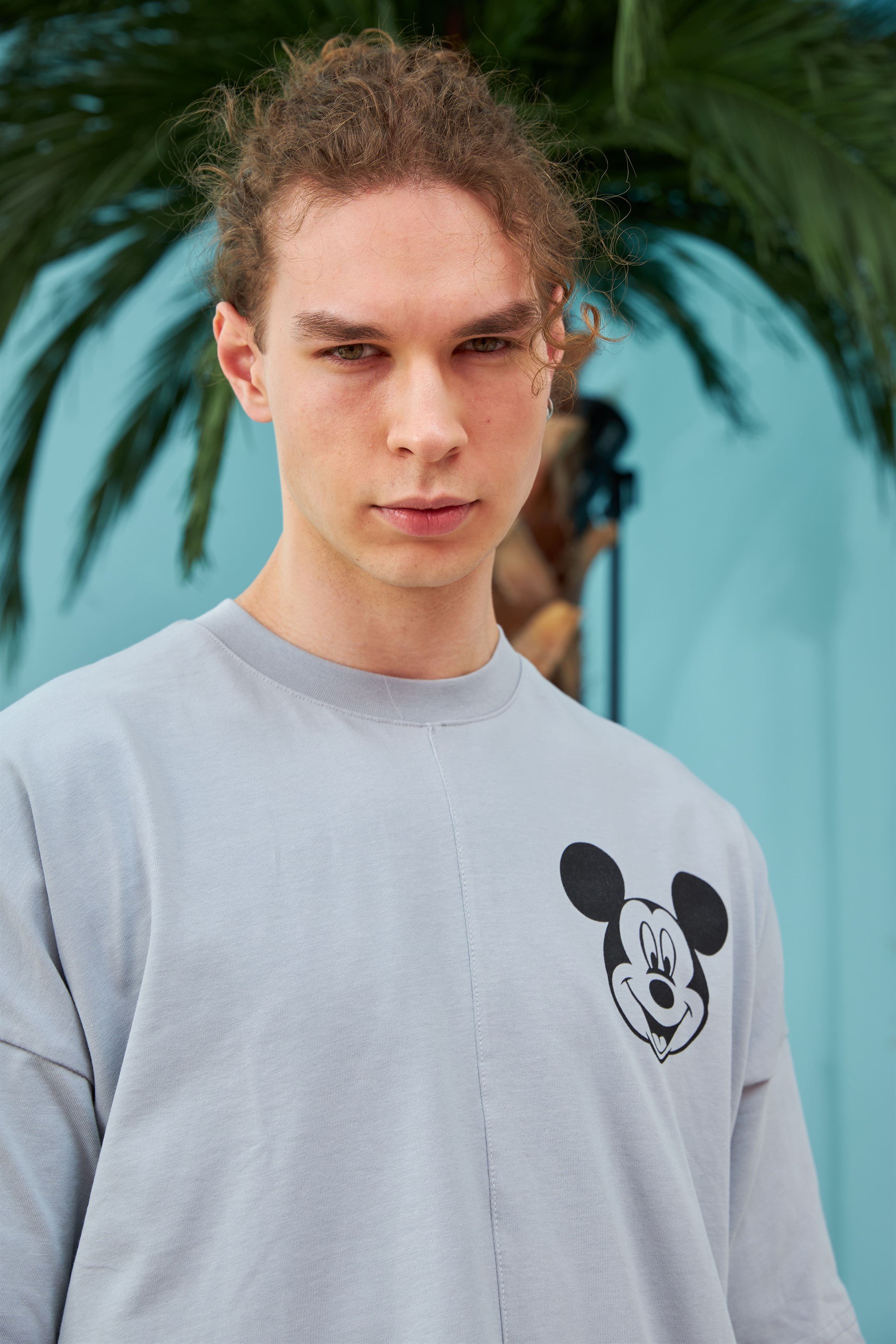 R-5557 Mickey Baskılı Oversize T-shirt