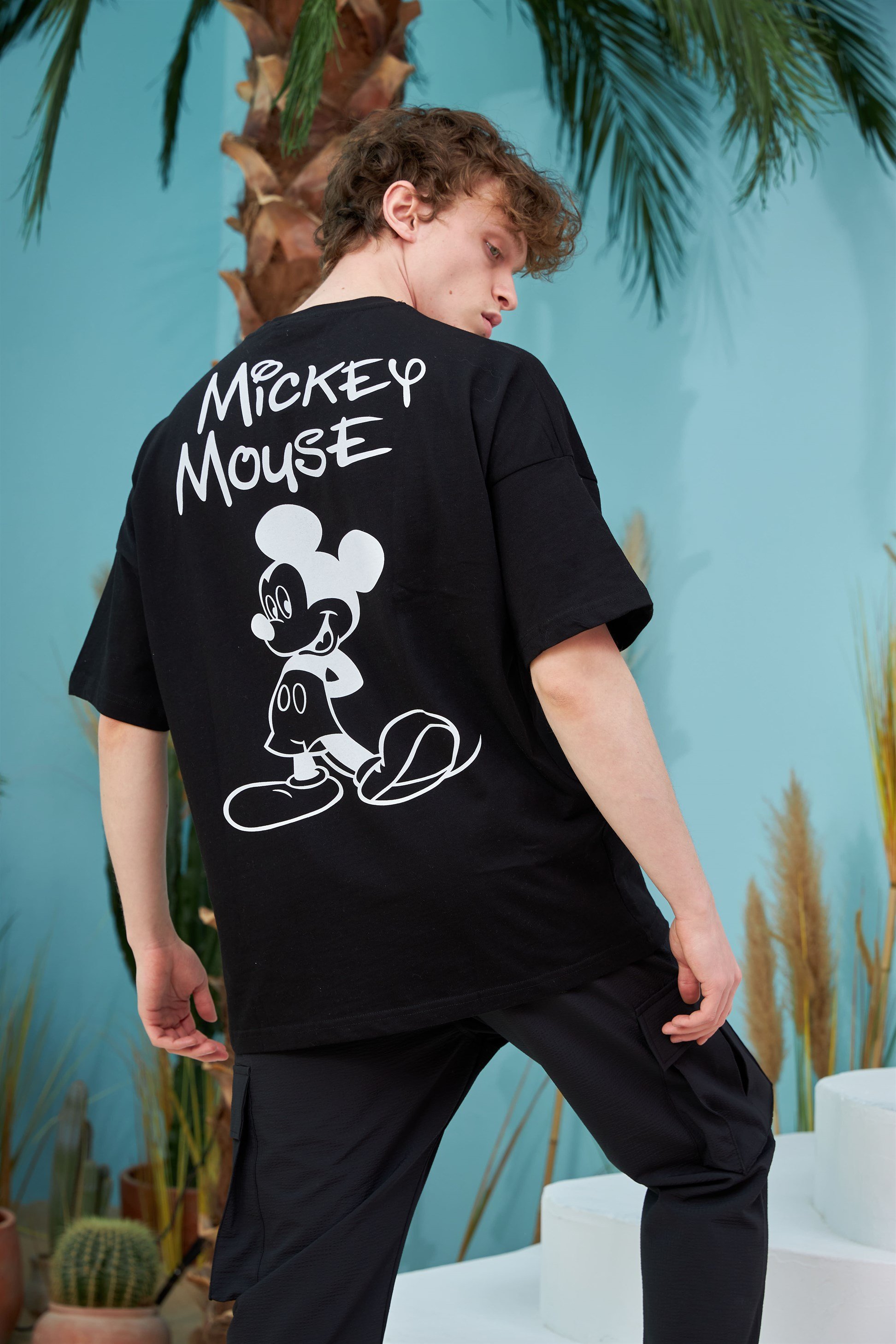R-5557 Mickey Baskılı Oversize T-shirt