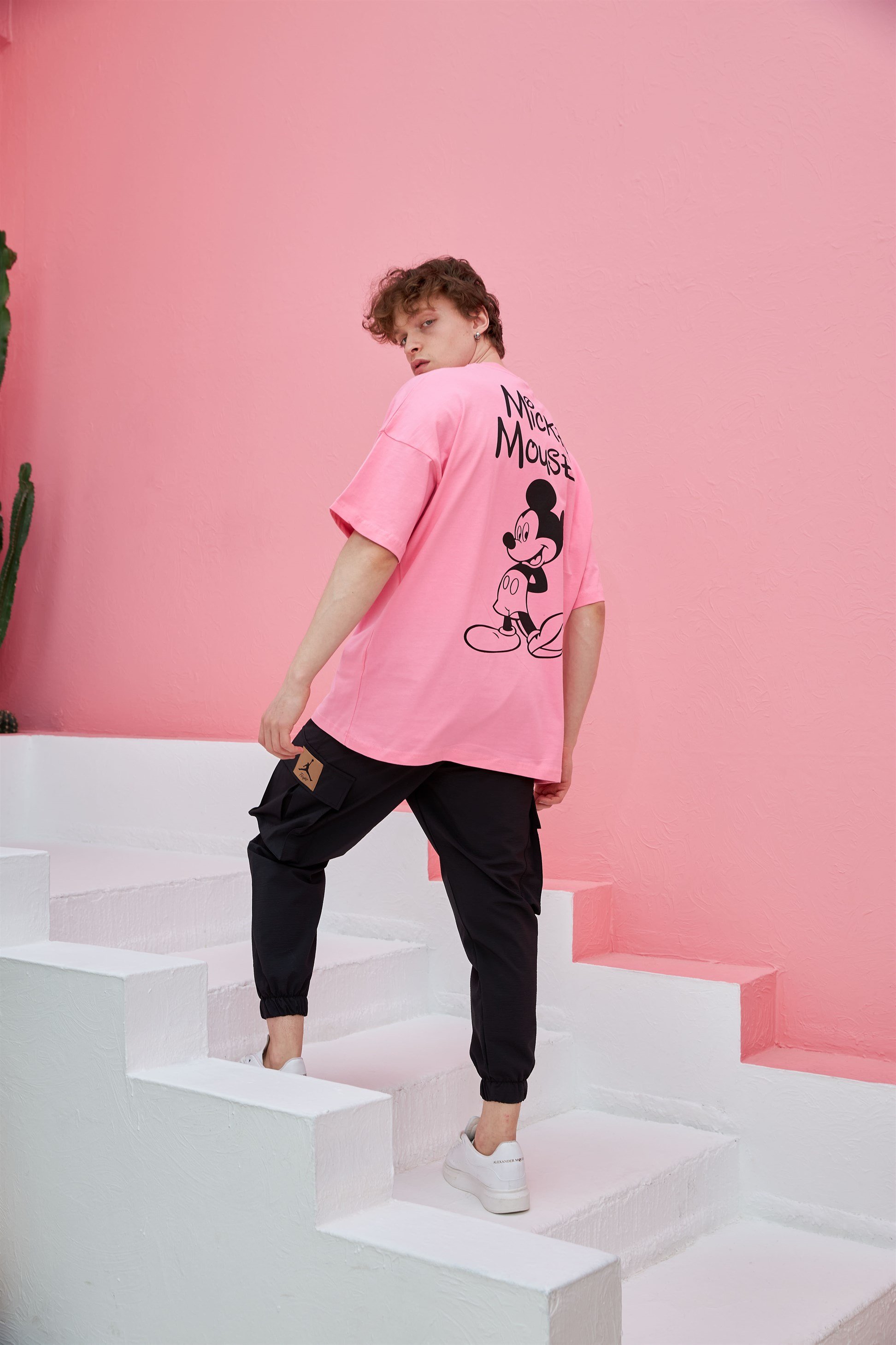 R-5557 Mickey Baskılı Oversize T-shirt