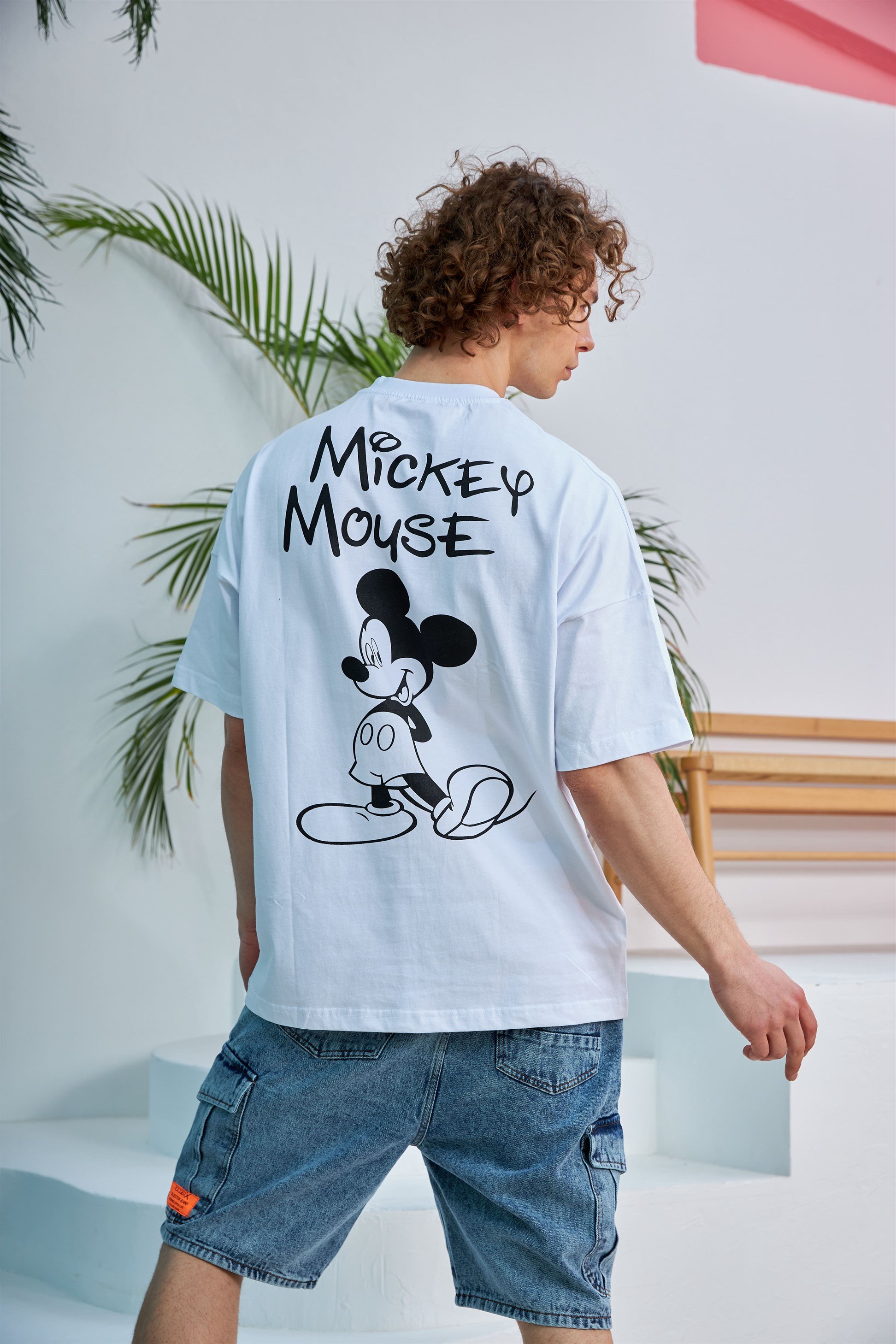 R-5557 Mickey Baskılı Oversize T-shirt