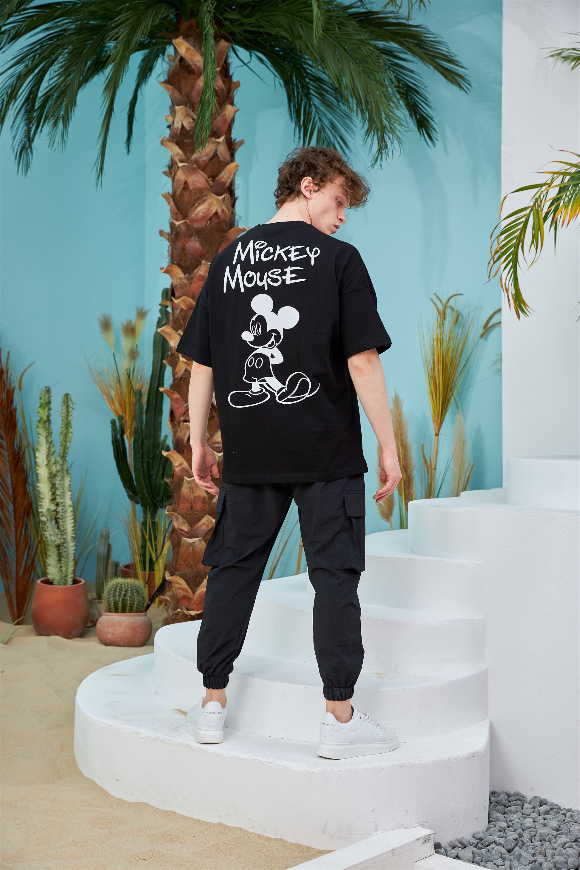 R-5557 Mickey Baskılı Oversize T-shirt