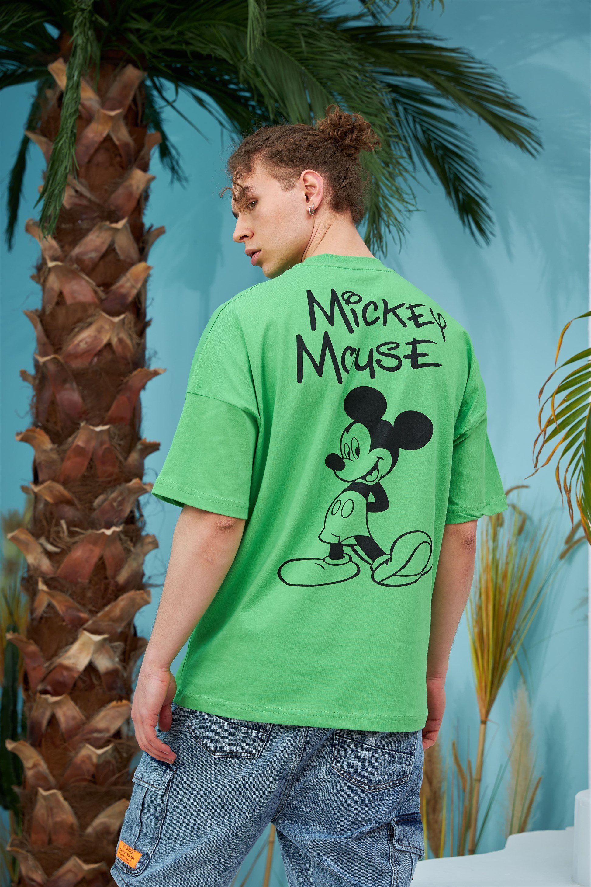 R-5557 Mickey Baskılı Oversize T-shirt