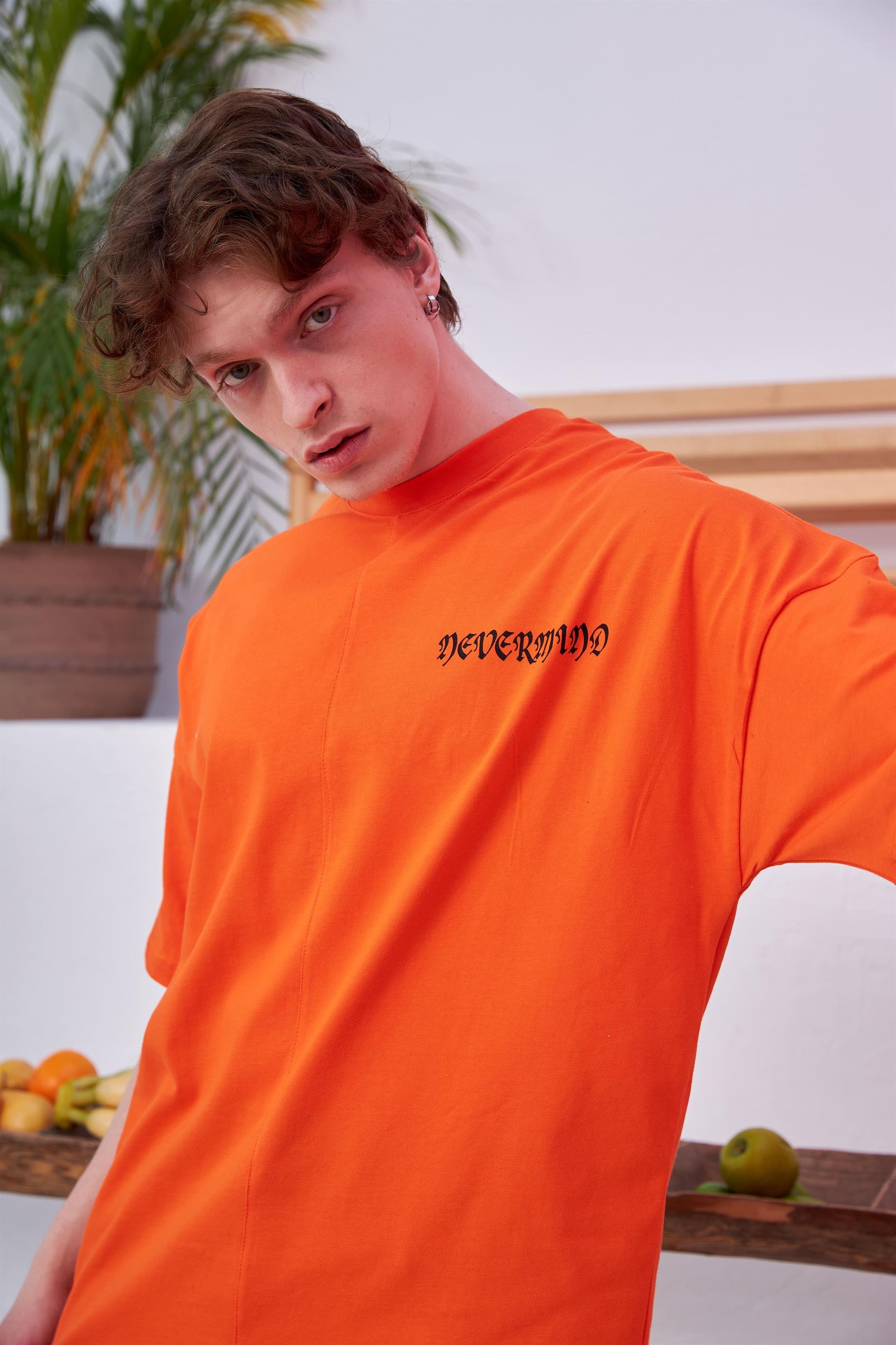 R-5558 Uzaylı Baskılı Oversize T-shirt