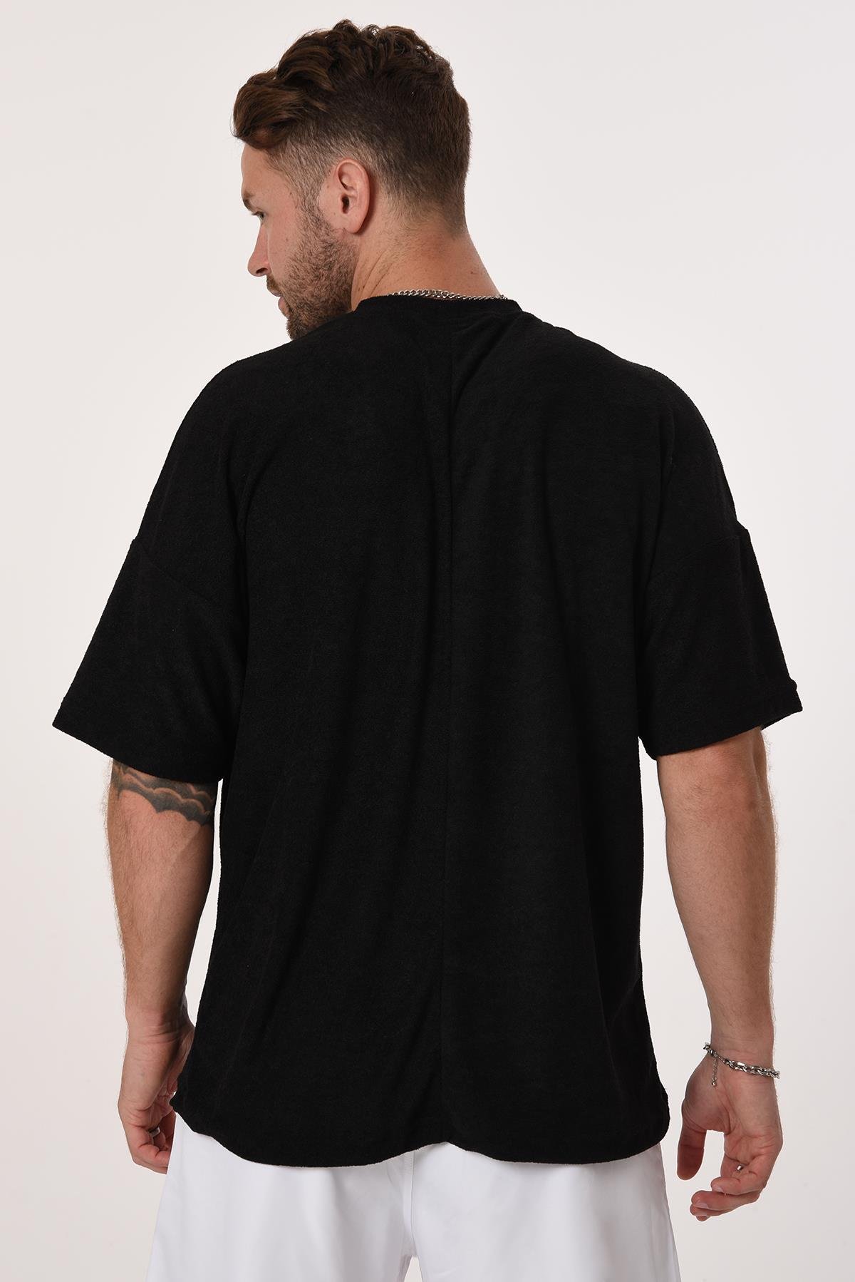 R-5573 Oversize Jordan Baskılı Havlu Tshirt