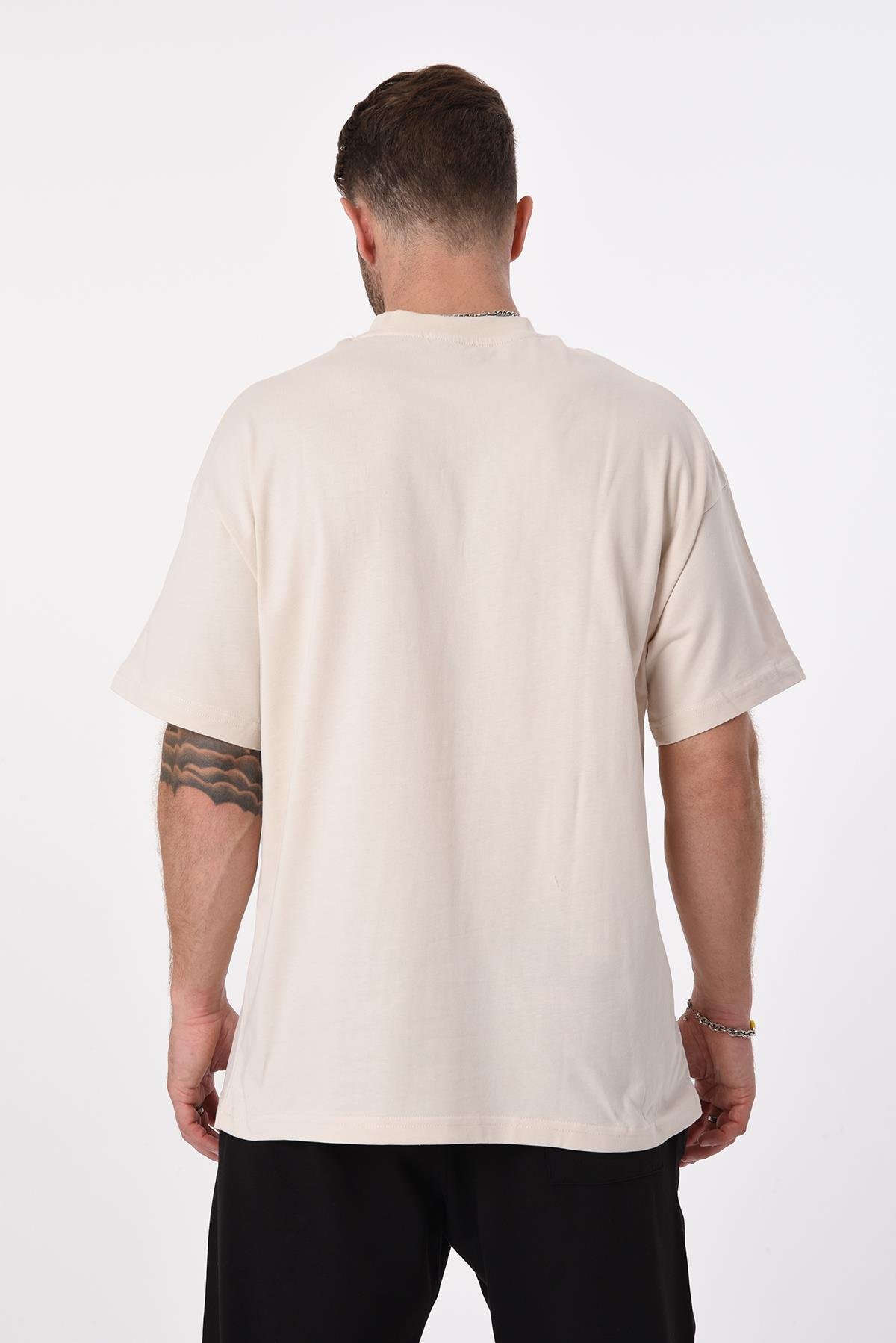 R-5592 Kroşeta Nakışlı Dverıze Oversize Tshirt