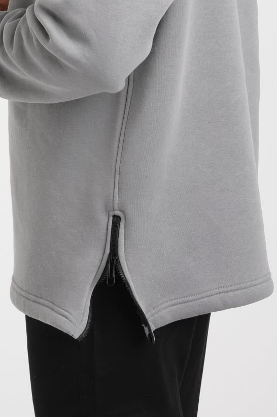 R-5748 Kapüşonlu Garni Detaylı Fermuarlı 3 İp Şardonlu Sweat