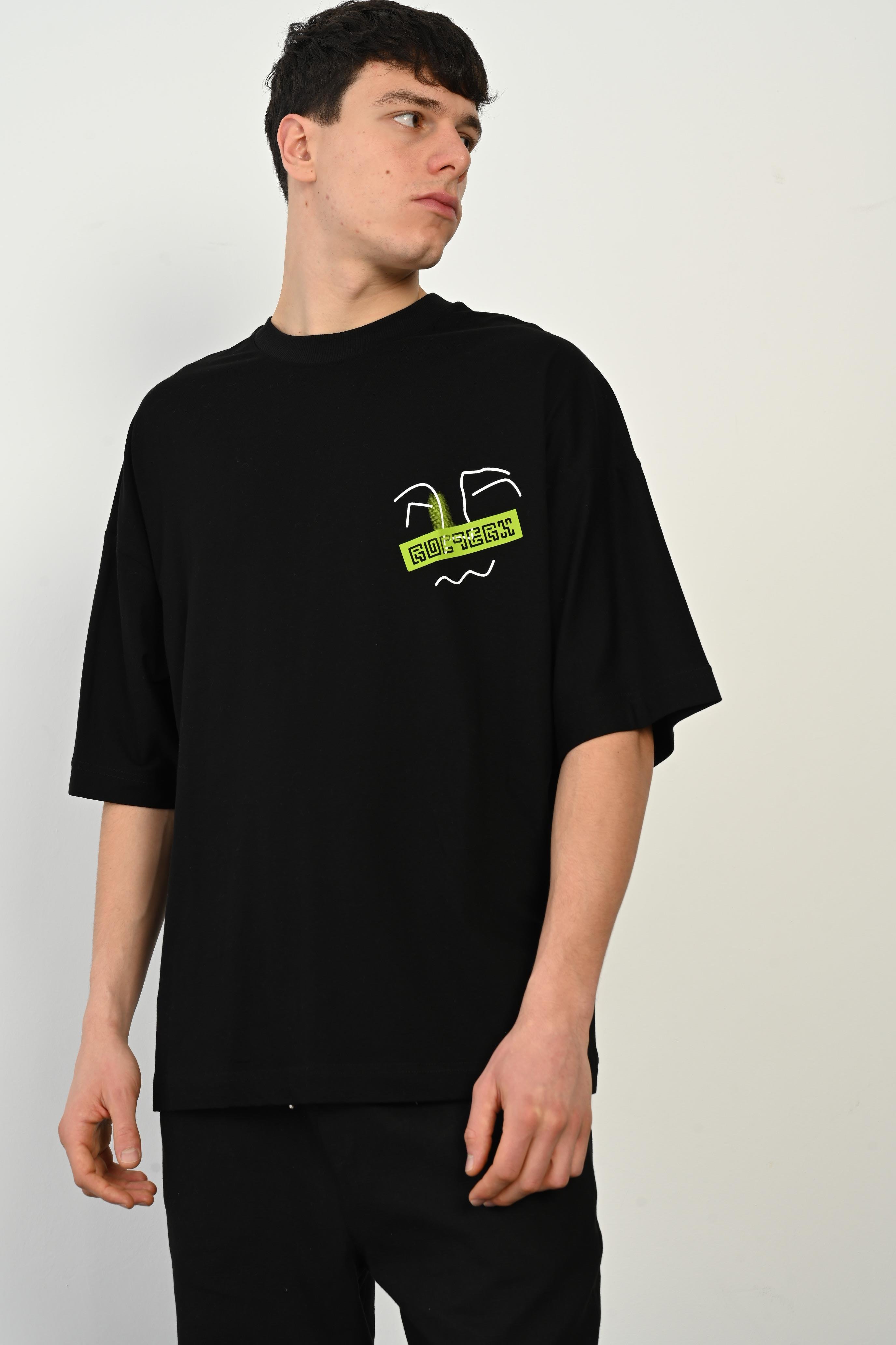 R-5760 Arka Yüz Baskılı Oversize Tişört