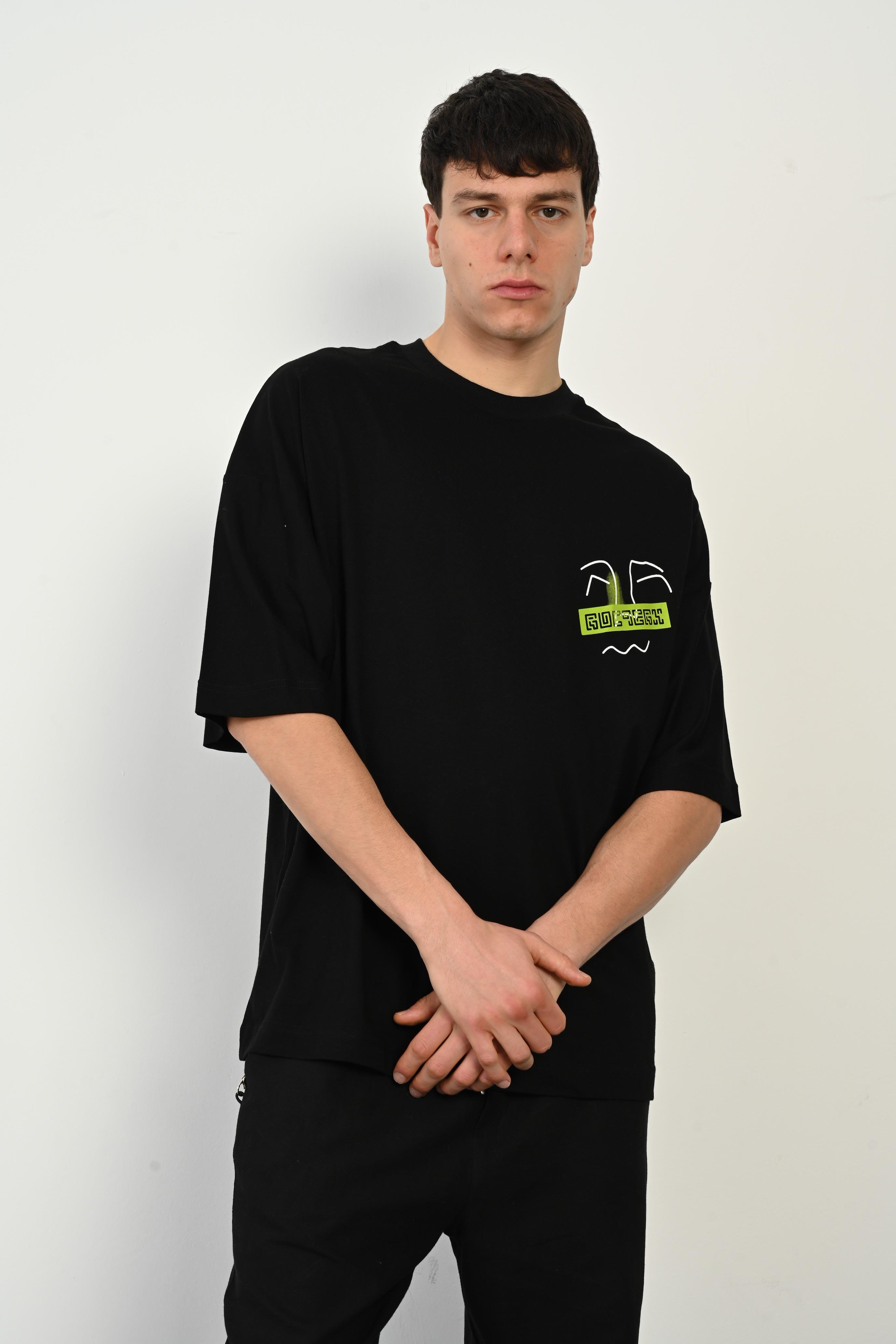 R-5760 Arka Yüz Baskılı Oversize Tişört