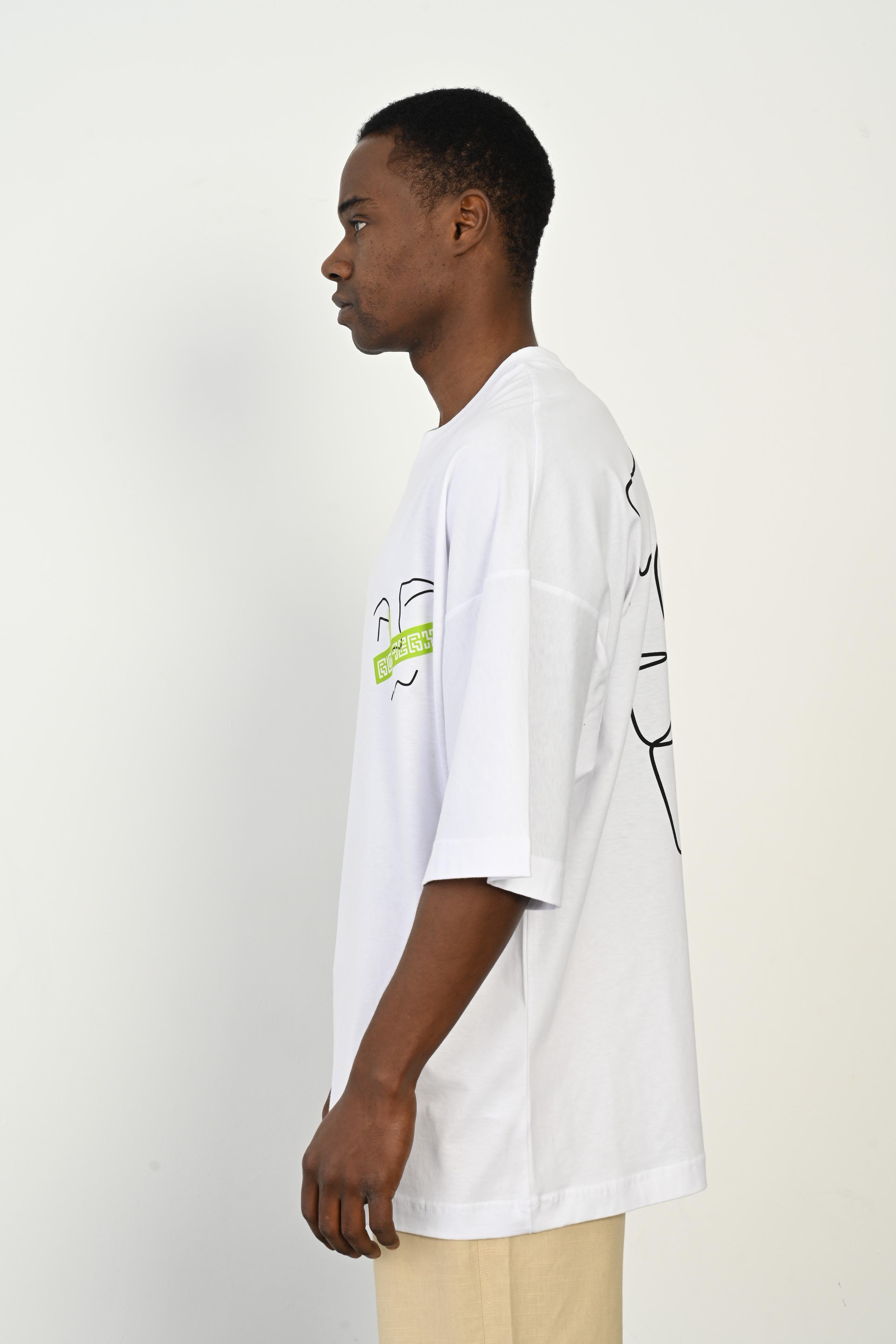 R-5760 Arka Yüz Baskılı Oversize Tişört