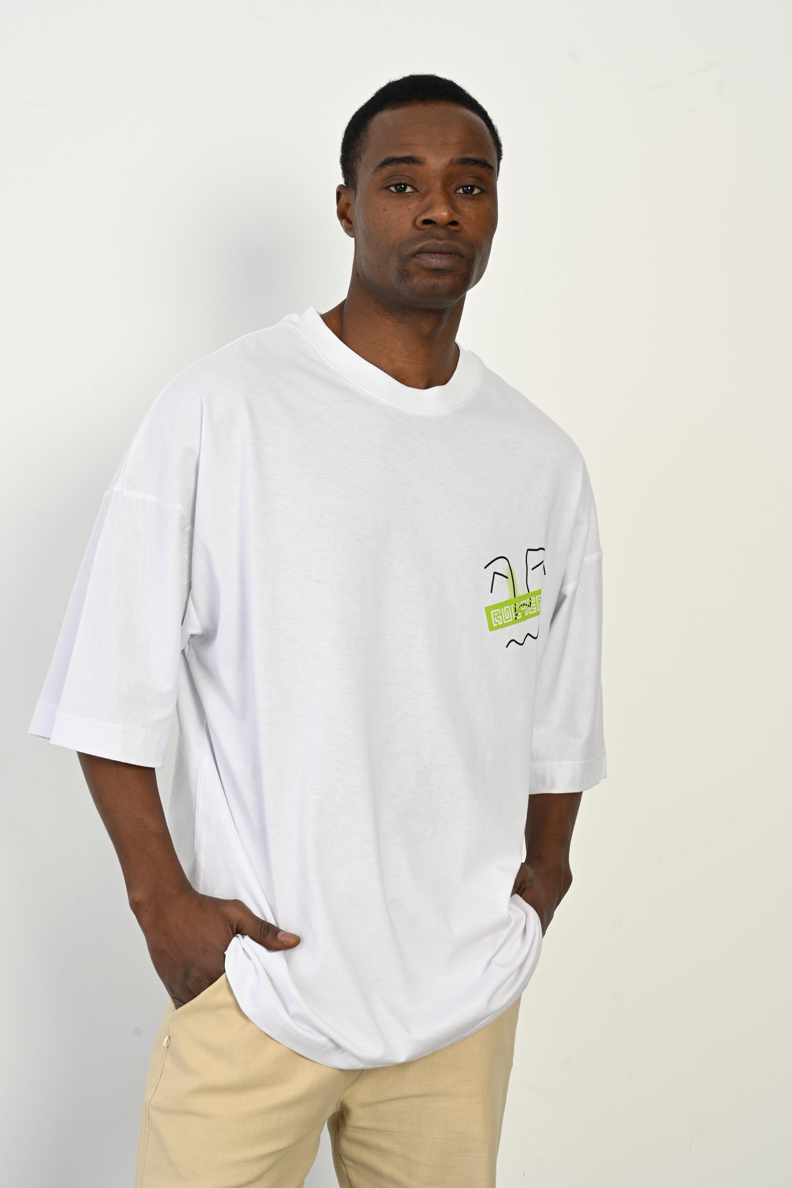 R-5760 Arka Yüz Baskılı Oversize Tişört