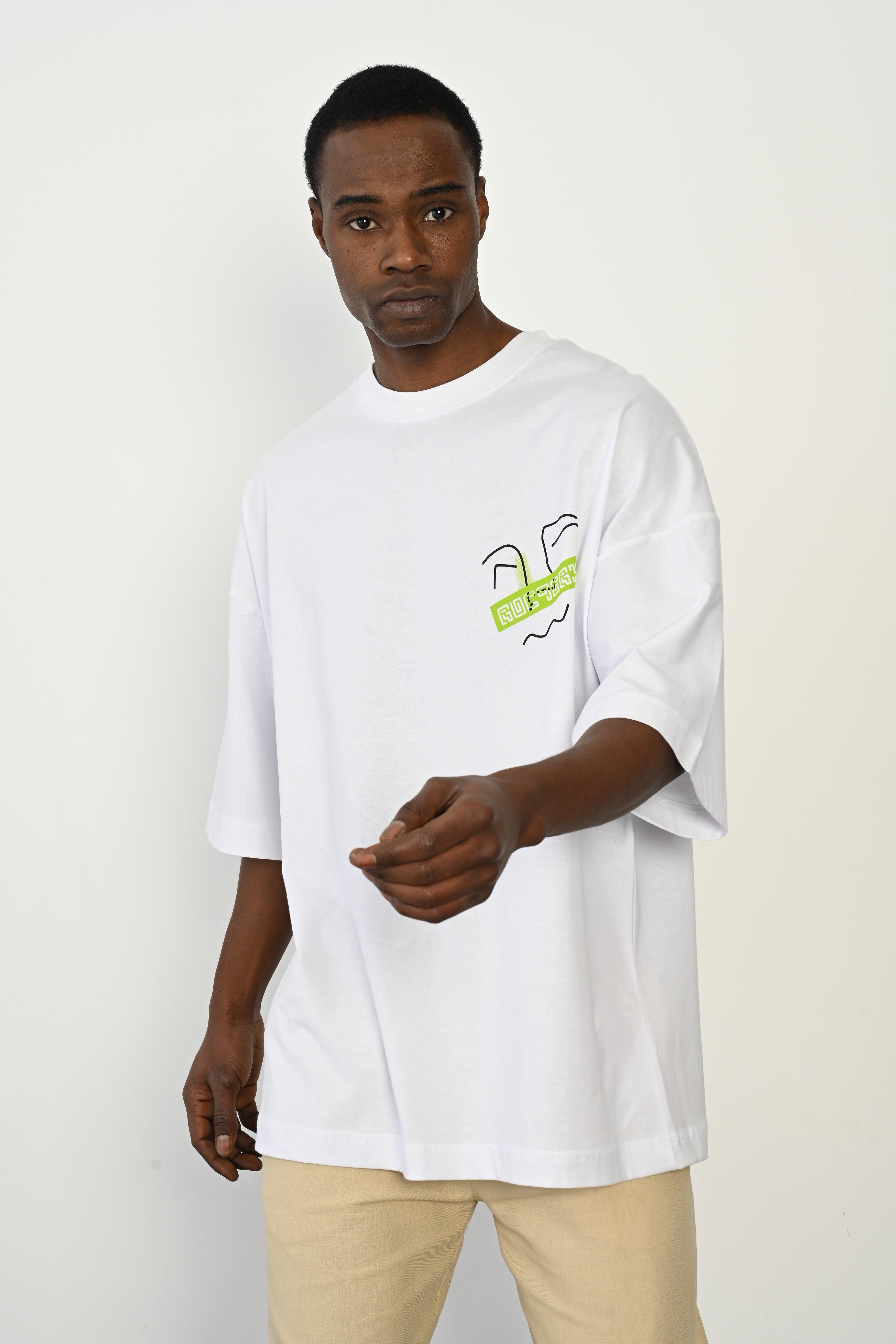 R-5760 Arka Yüz Baskılı Oversize Tişört
